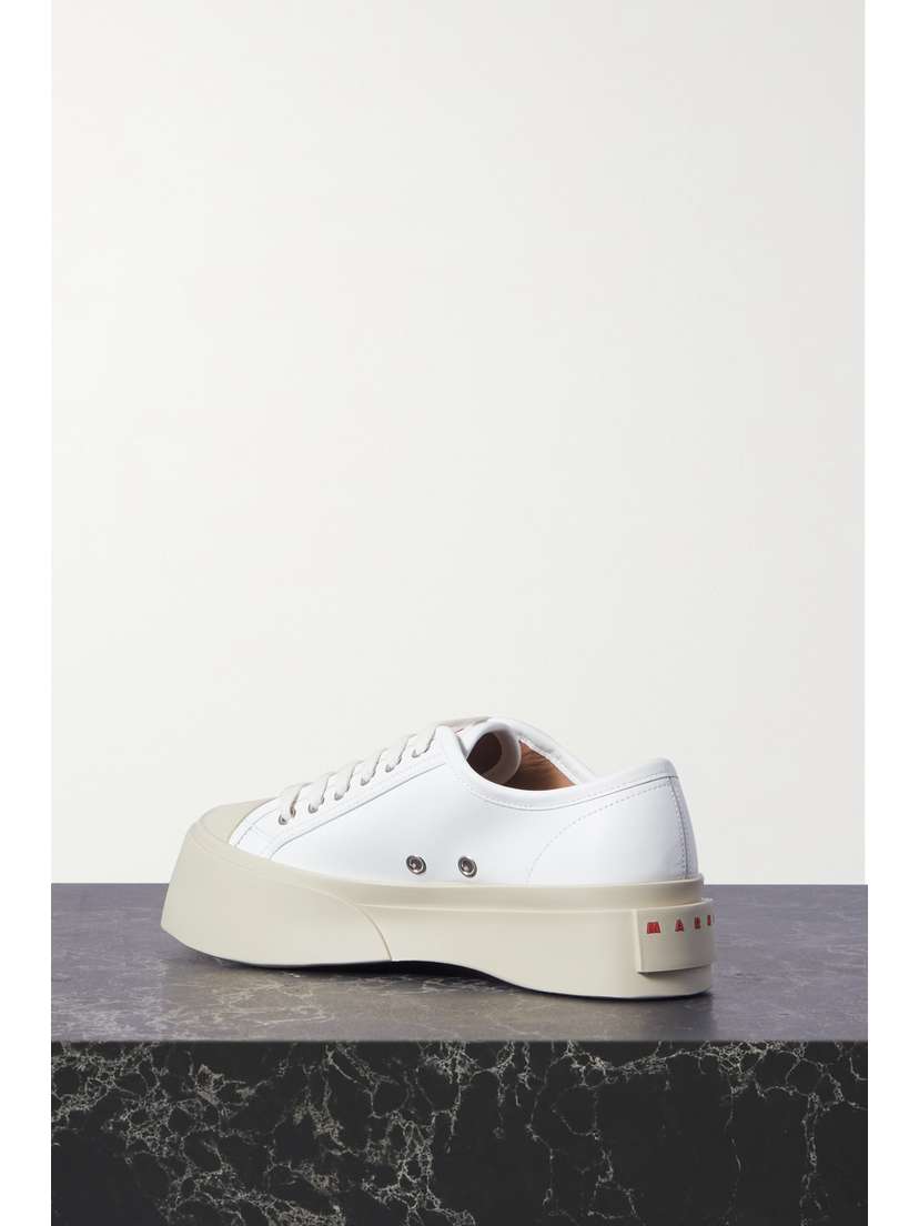 Marni Pablo Leather Platform Sneakers - side view in White