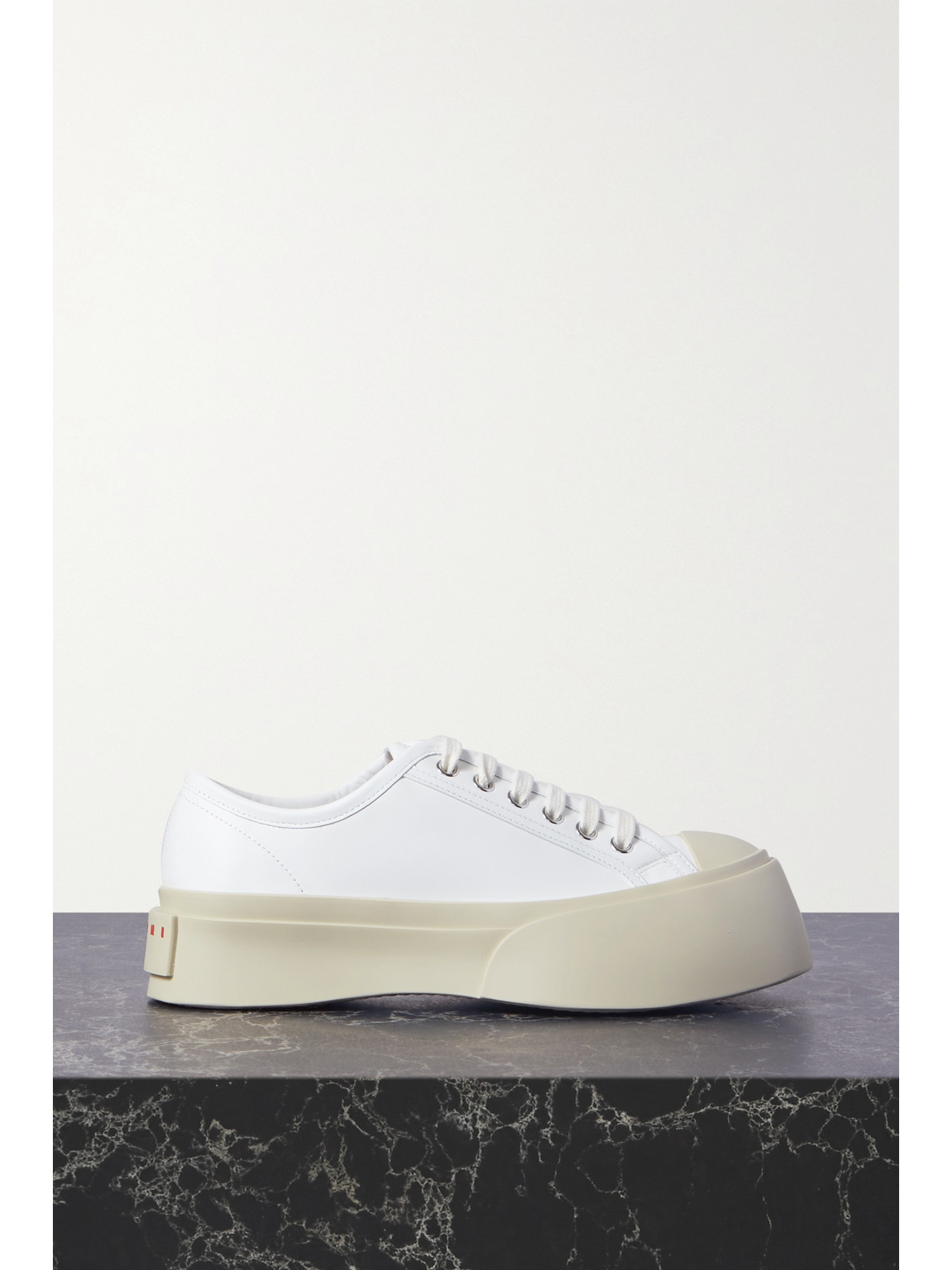 Marni Pablo Leather Platform Sneakers In White