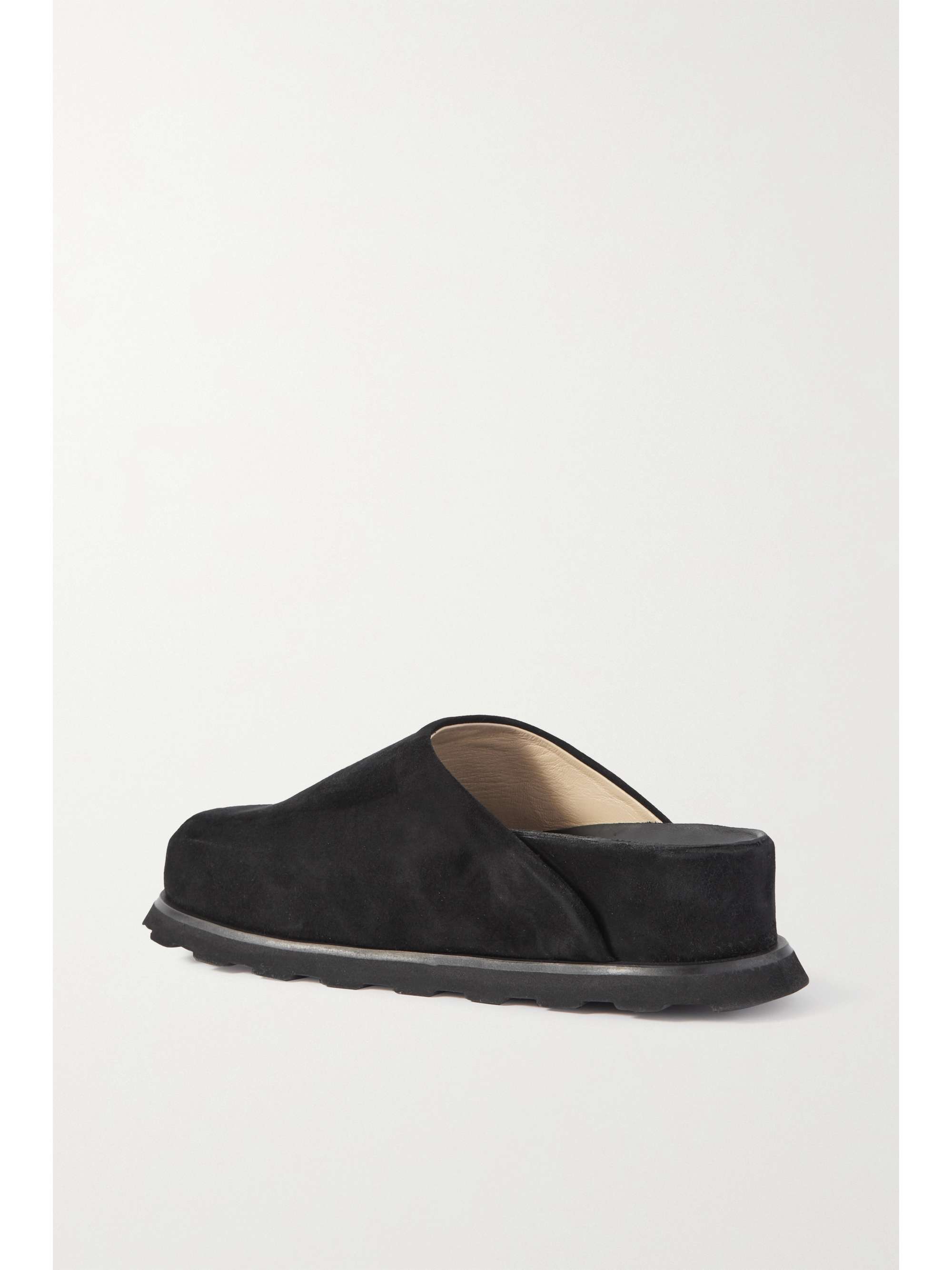black suede mule