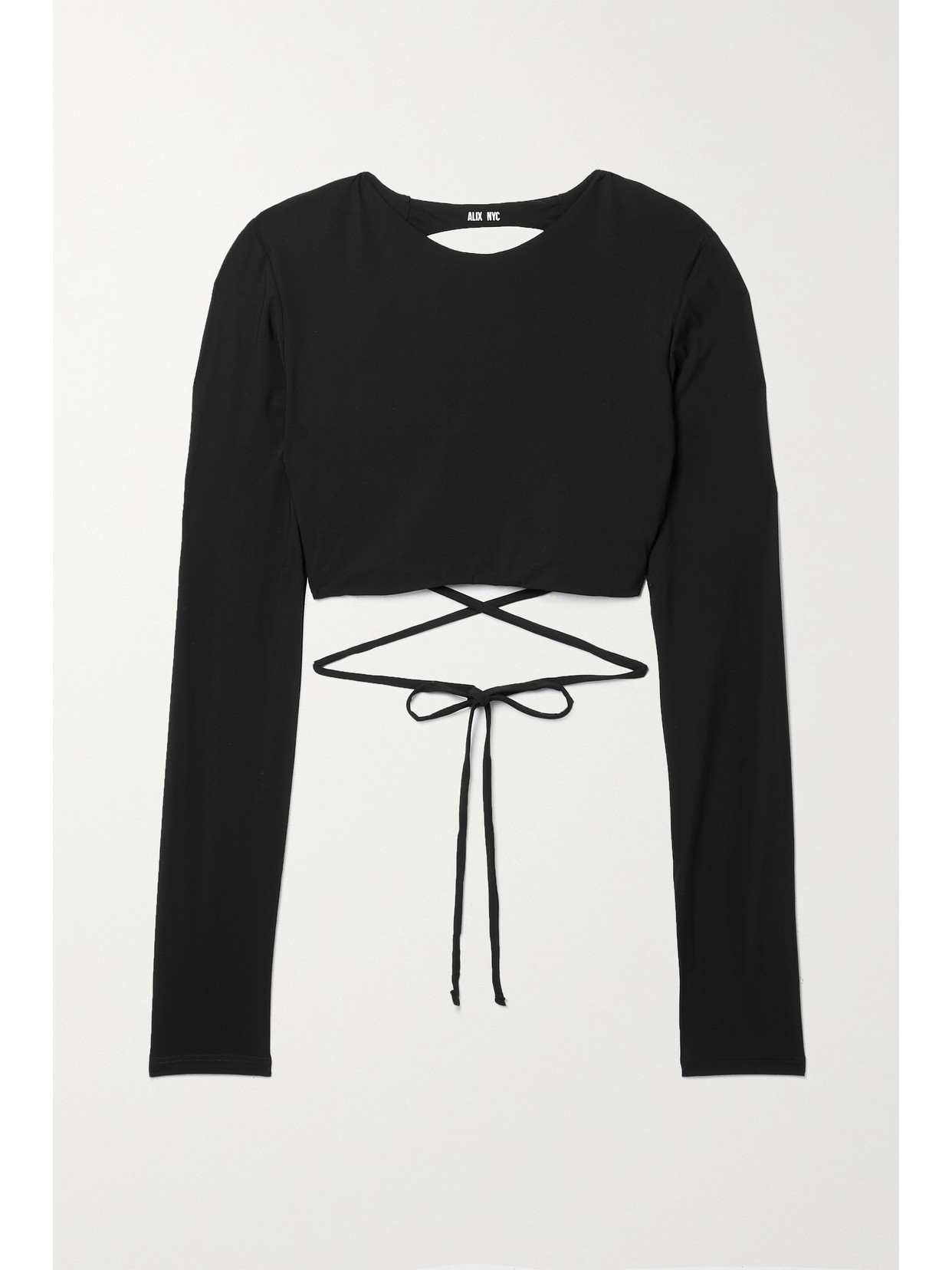 Alix Nyc Marissa Cropped Open-back Stretch-jersey Top In Black