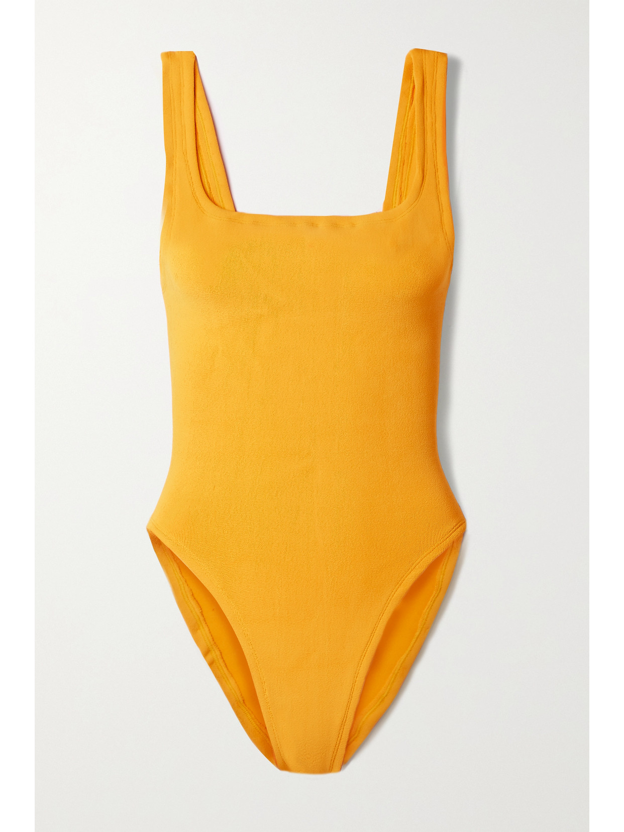 Hunza G Yellow Square Neck Nile One-piece Swimsuit In Yellow