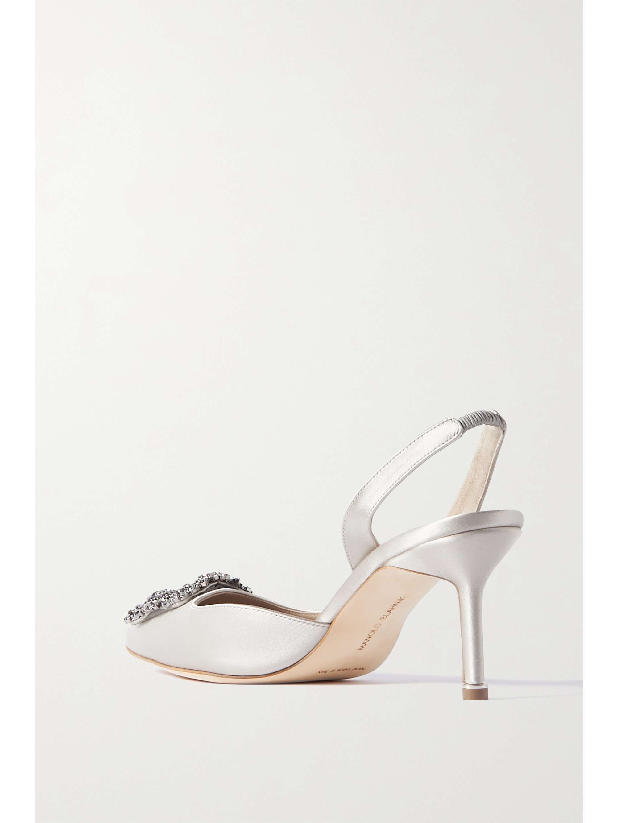 MANOLO BLAHNIK Hangisli 70 verzierte Slingback-Pumps aus Satin