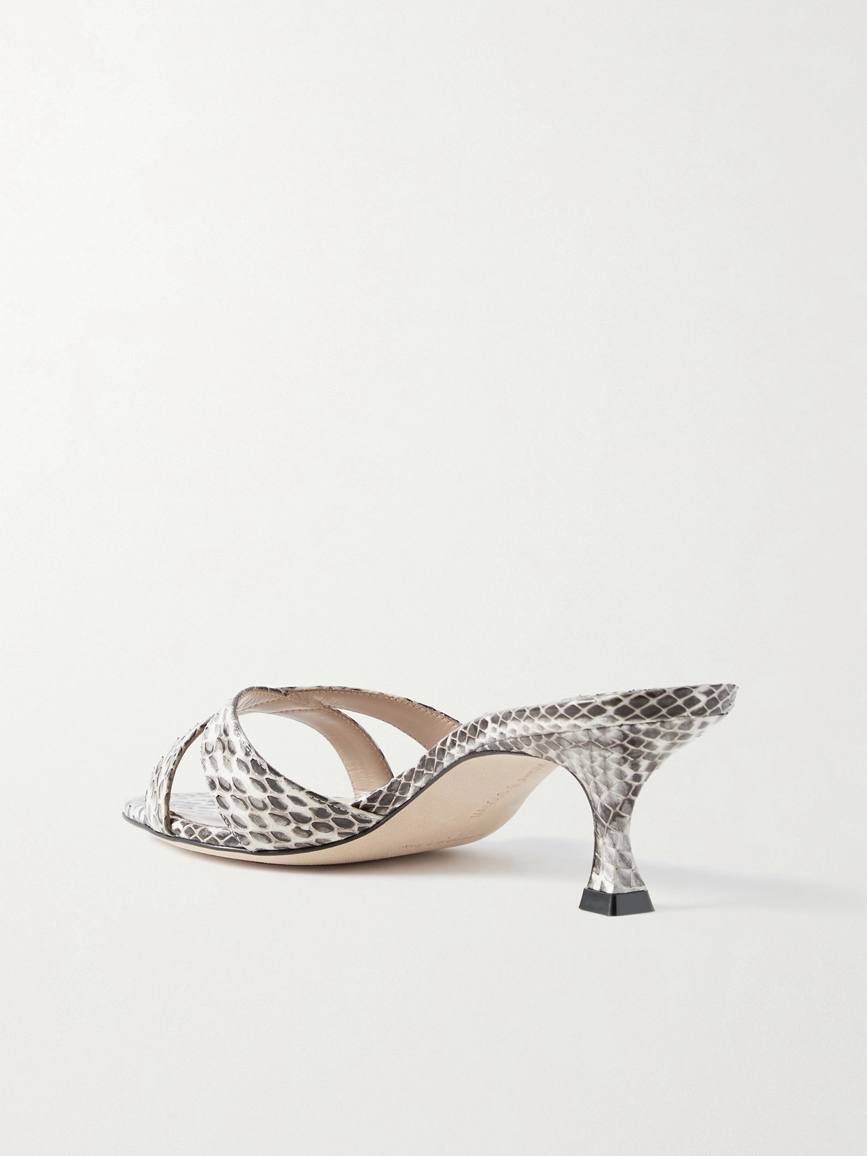 Shop Manolo Blahnik Callamu 50 Elaphe Mules In Animal Print