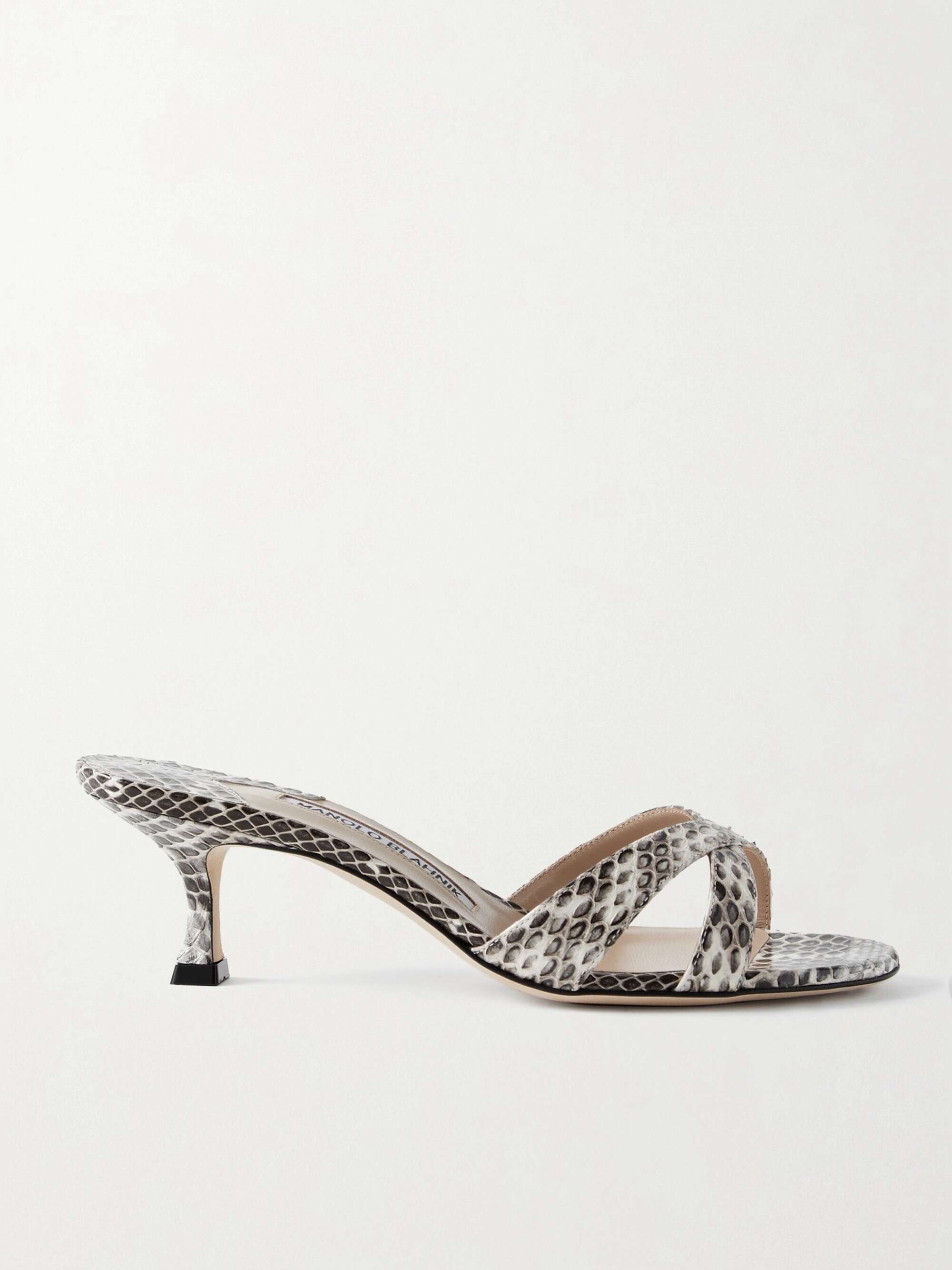 MANOLO BLAHNIK Callamu 50 elaphe mules | NET-A-PORTER
