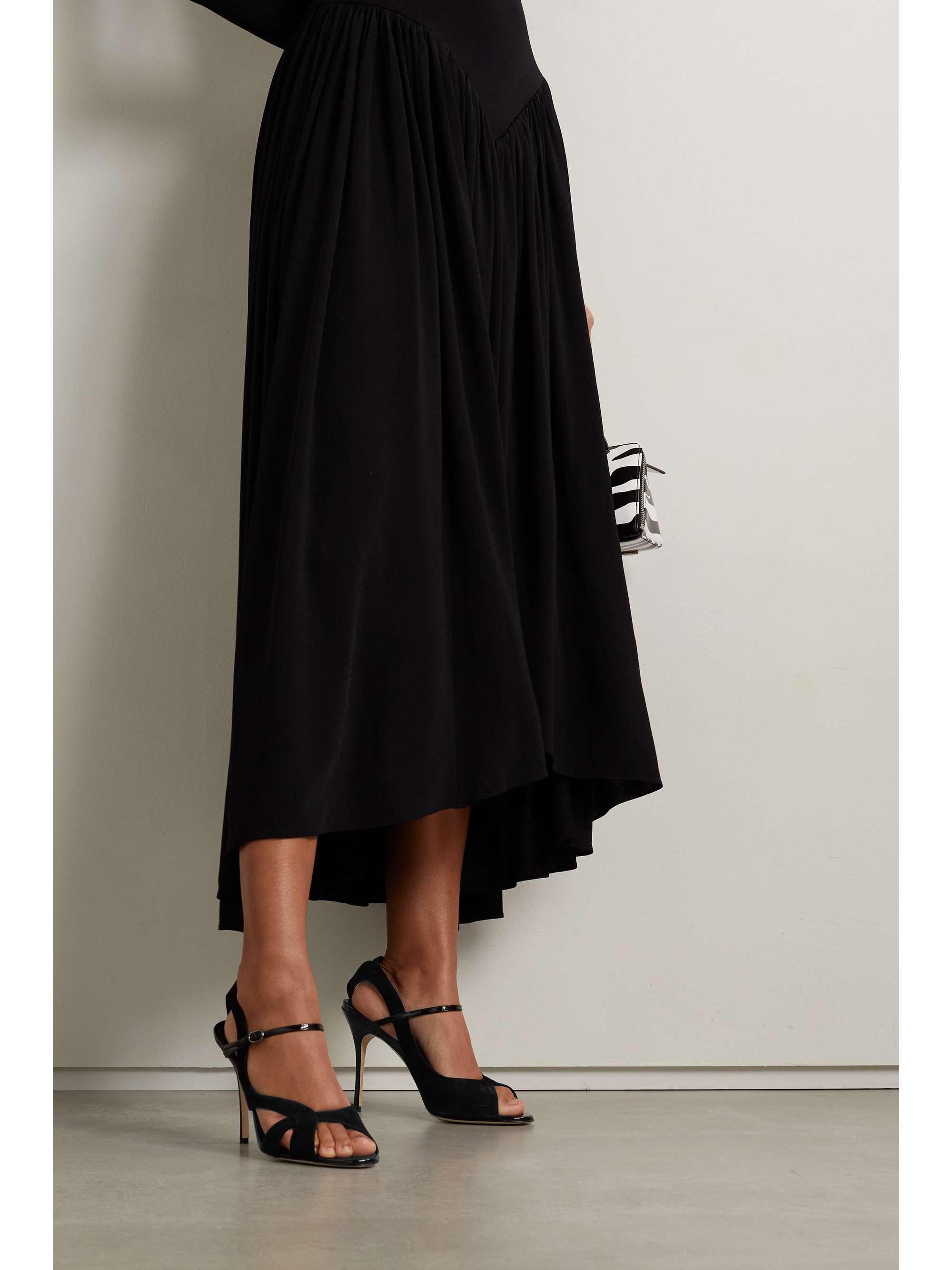 MANOLO BLAHNIK Parado 105 suede and patent-leather sandals