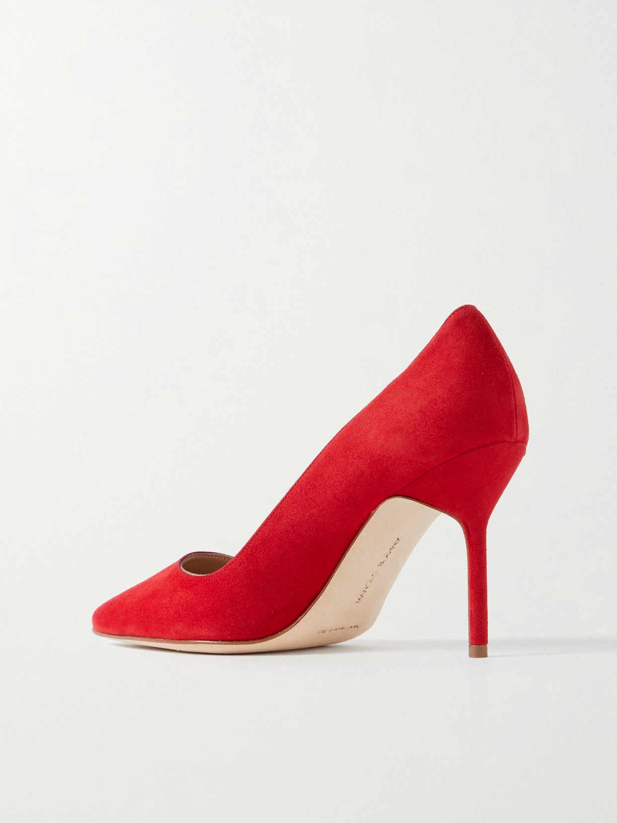 Manolo Blahnik Bb 90 Suede Pumps In Red