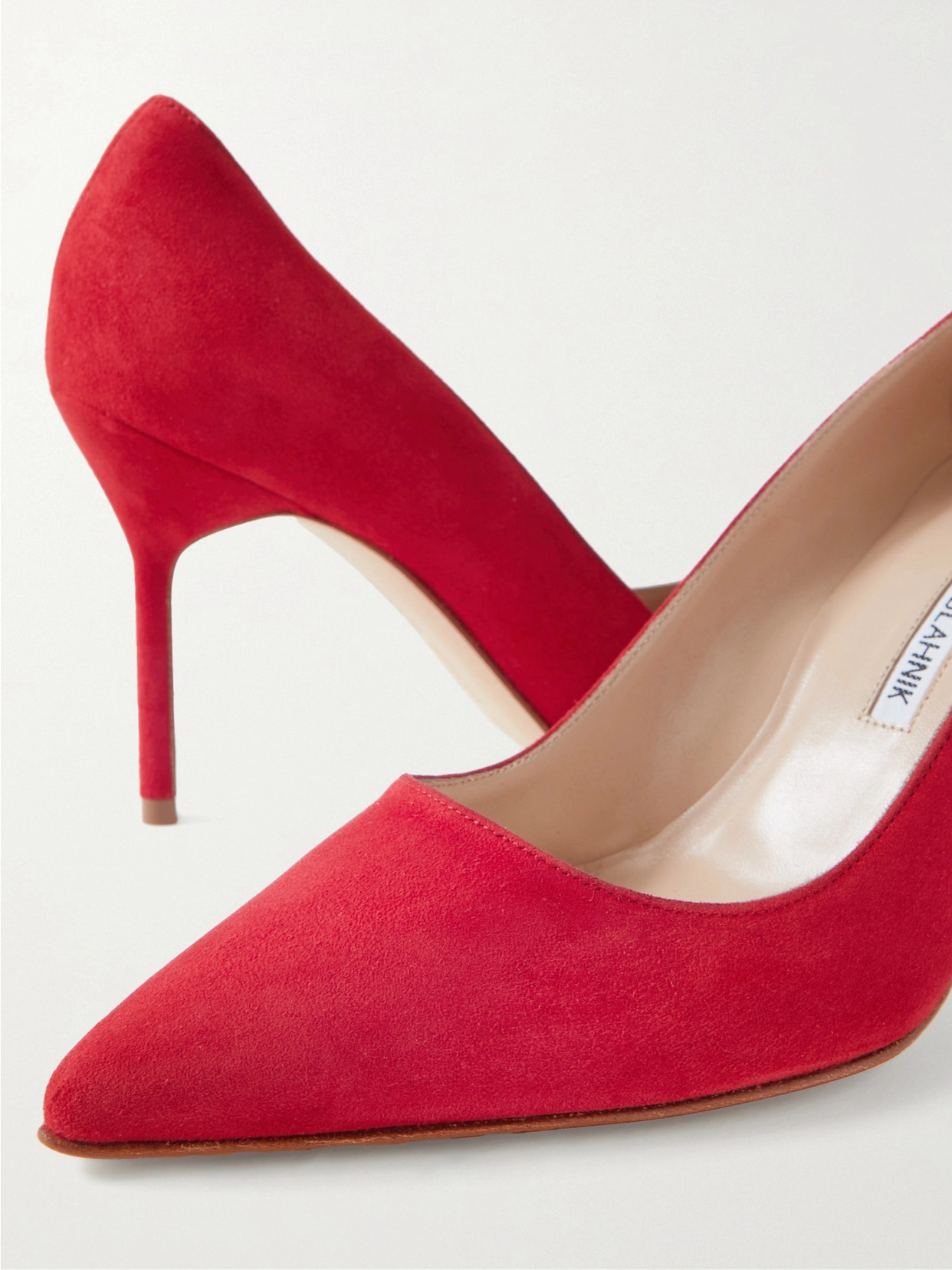 Shop Manolo Blahnik Bb 90 Suede Pumps In Red