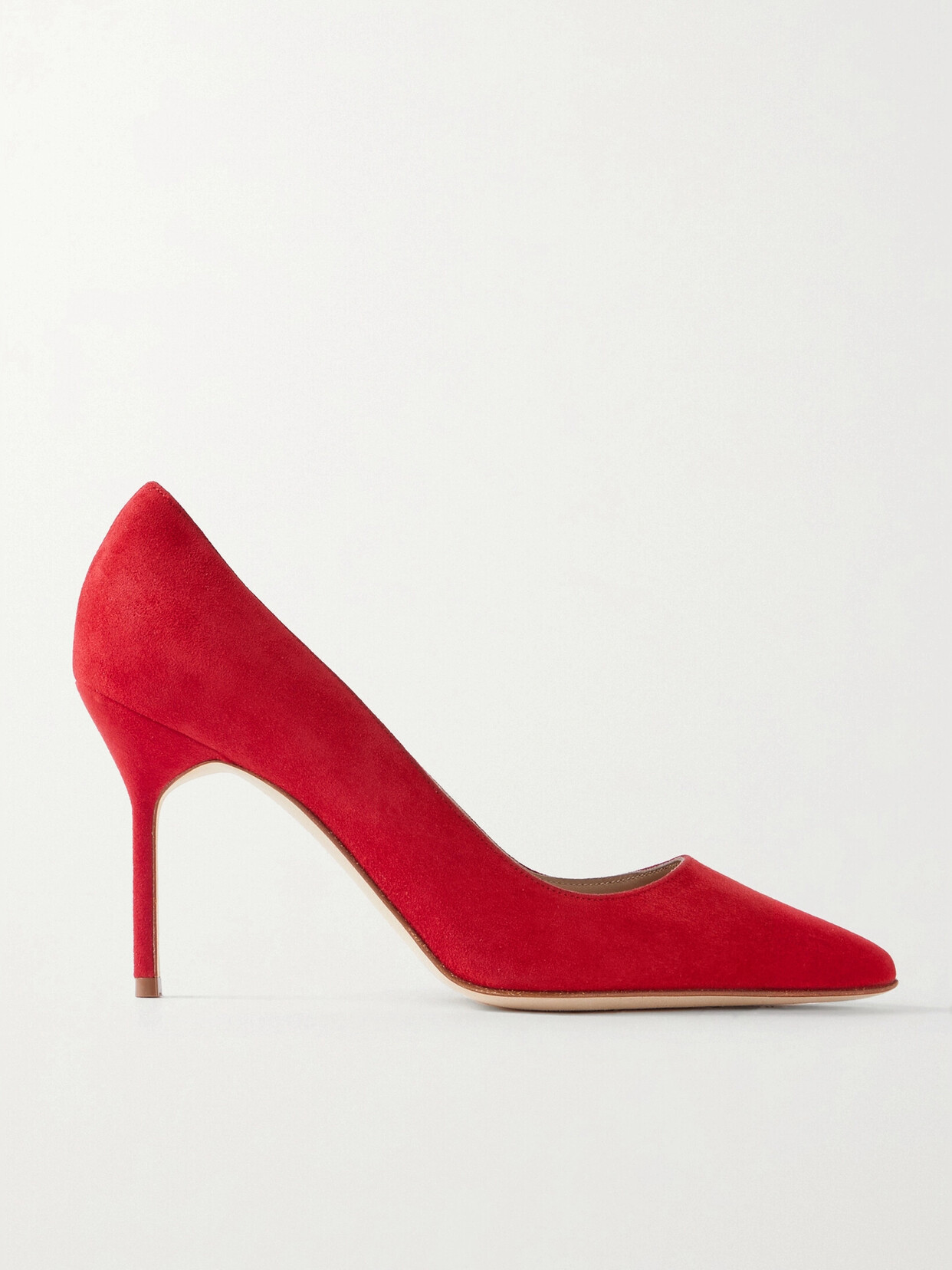 Manolo Blahnik Bb 90 Suede Pumps In Red