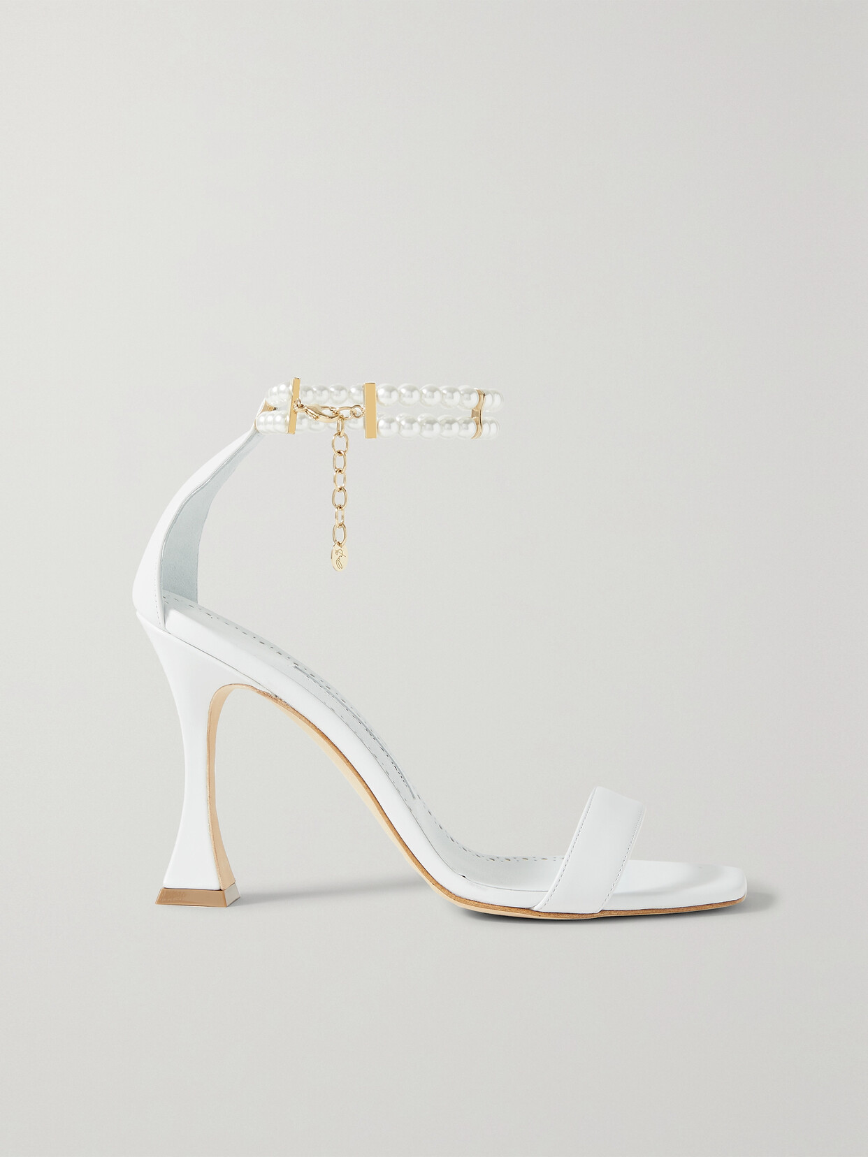 MANOLO BLAHNIK CHARONA 105 EMBELLISHED LEATHER SANDALS
