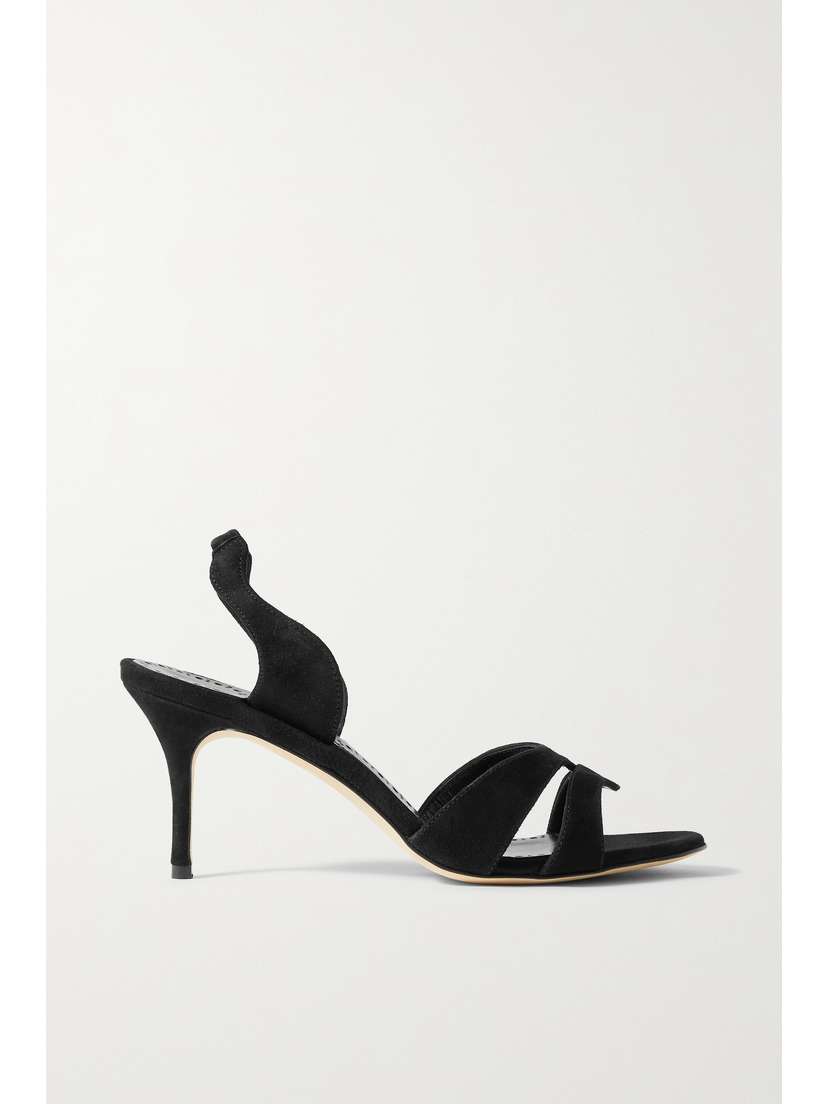 Manolo Blahnik Suspiroso 70 Suede Slingback Sandals