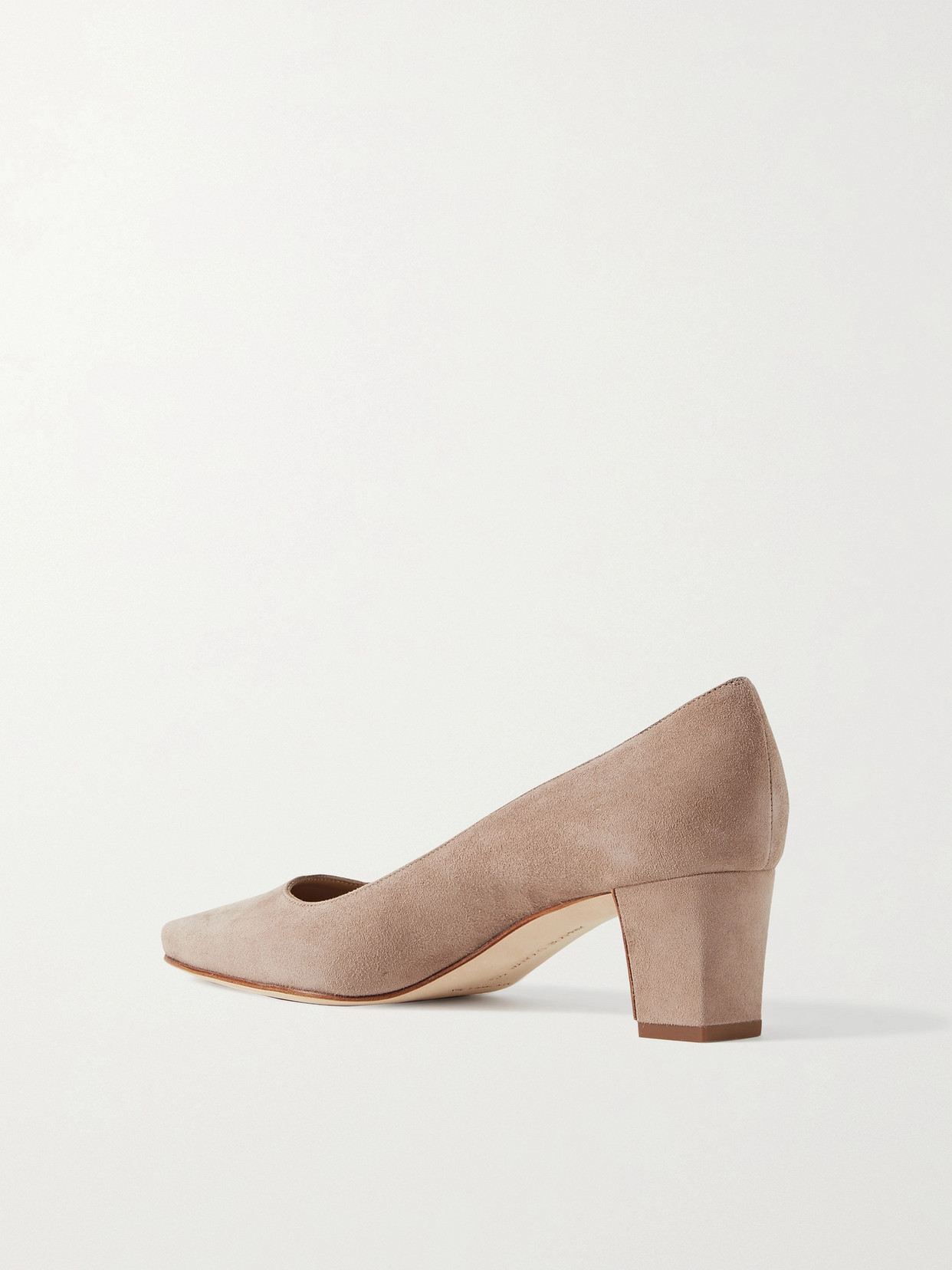 Shop Manolo Blahnik Okkatopla 50 Suede Pumps In Neutrals