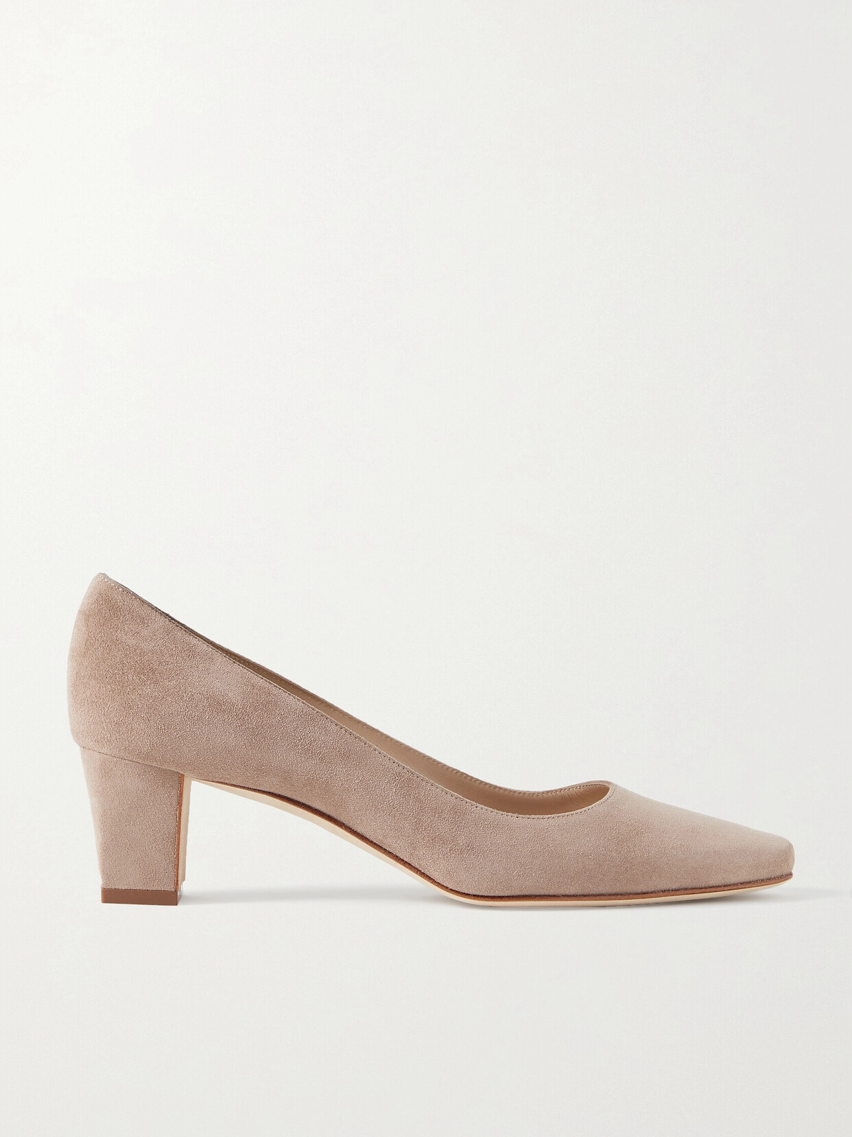 Manolo Blahnik Okkatopla 50 Suede Pumps In Neutrals