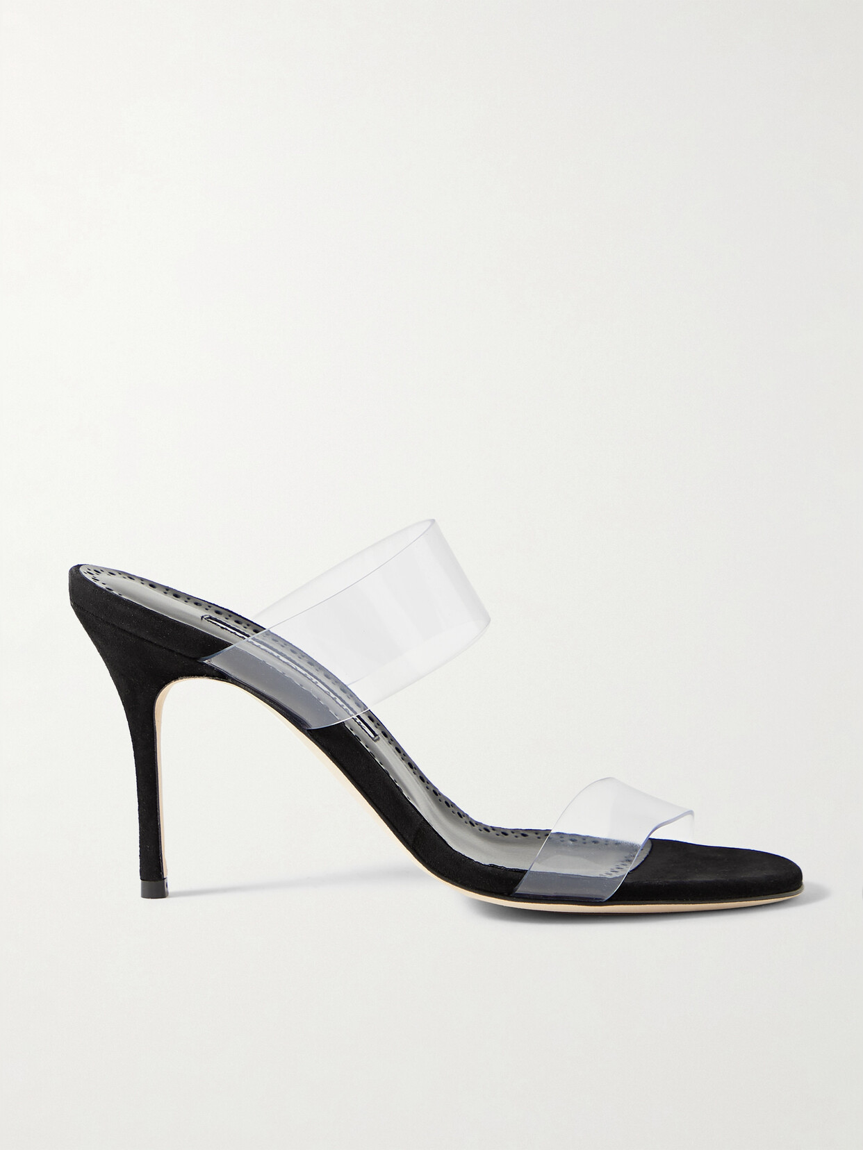 Shop Manolo Blahnik Scolto 90 Pvc Mules In Black