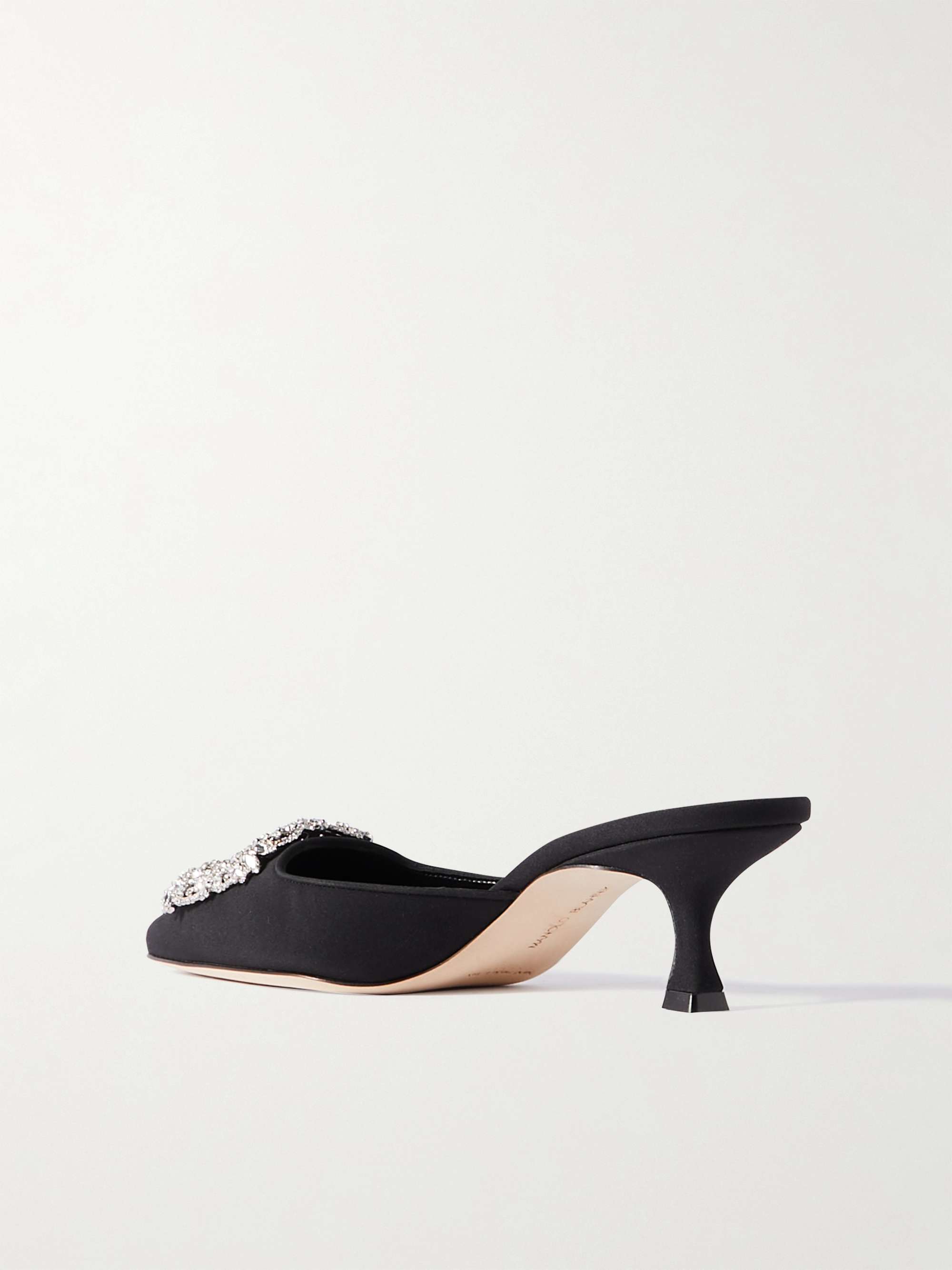 MANOLO BLAHNIK Maysale 50 Mules aus Veloursleder mit Schnalle