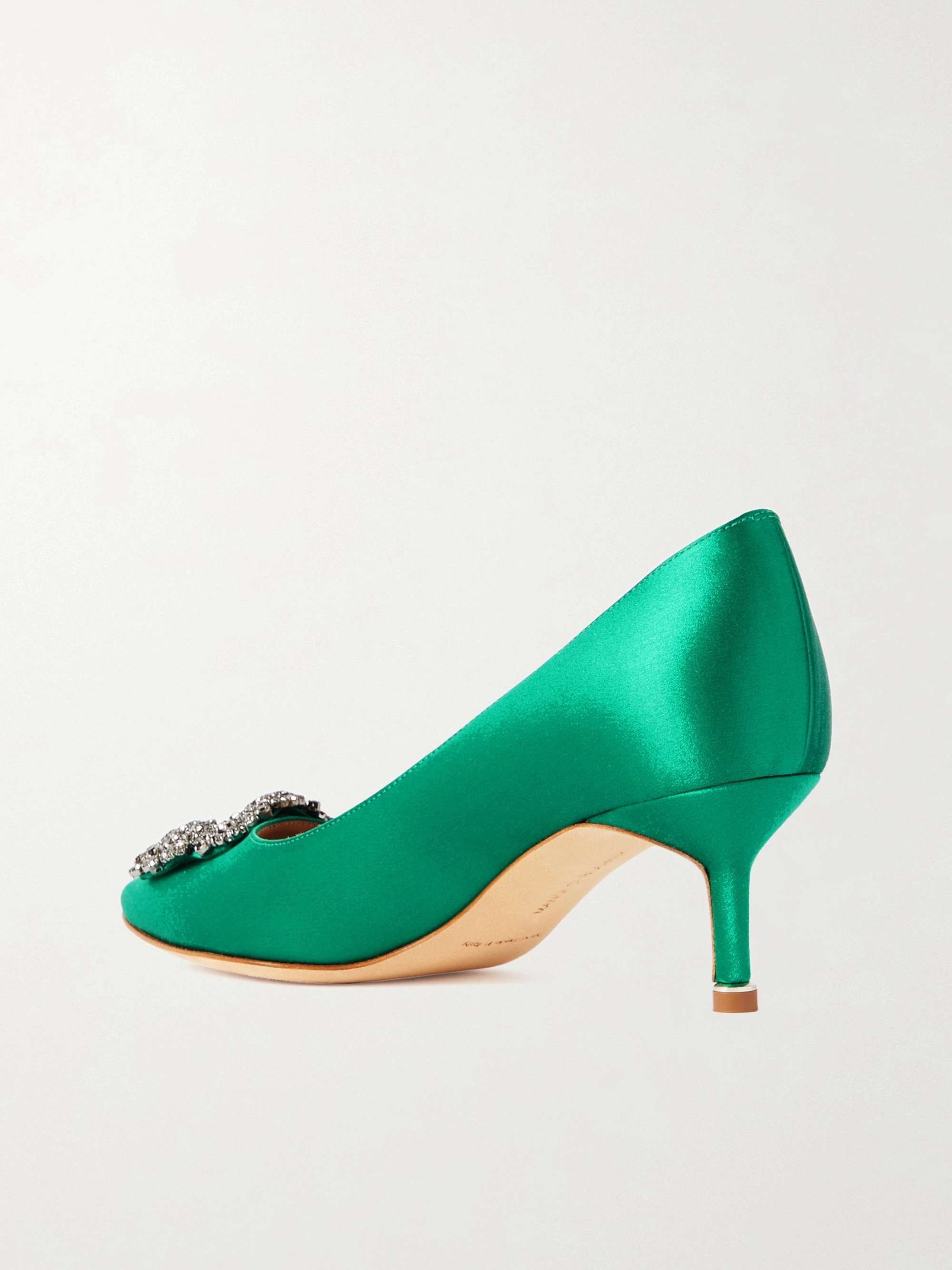 MANOLO BLAHNIK Hangisi 50 embellished satin pumps