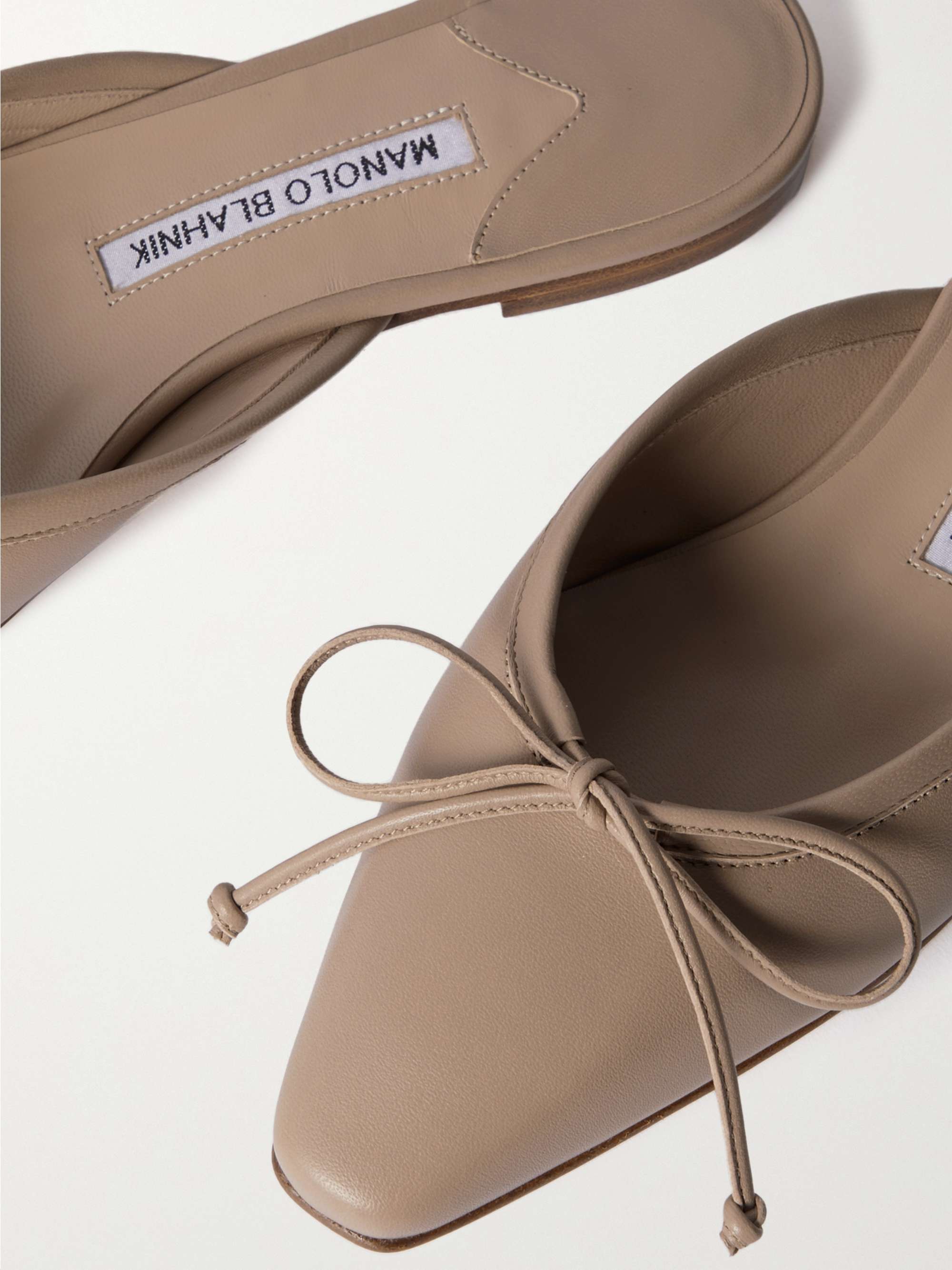 MANOLO BLAHNIK Ballerimu leather point-toe mules