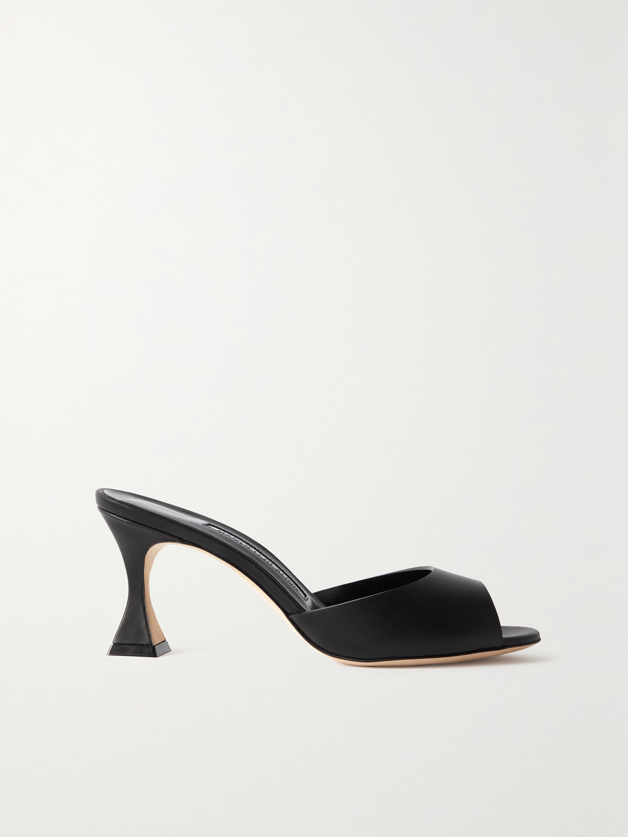 Manolo Blahnik Jadarona Leather Mule Sandals In Black