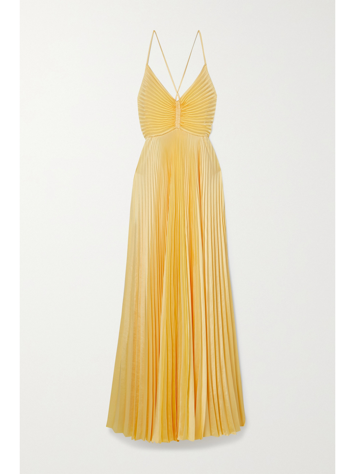 A.L.C ARIES CUTOUT PLEATED SATIN MAXI DRESS