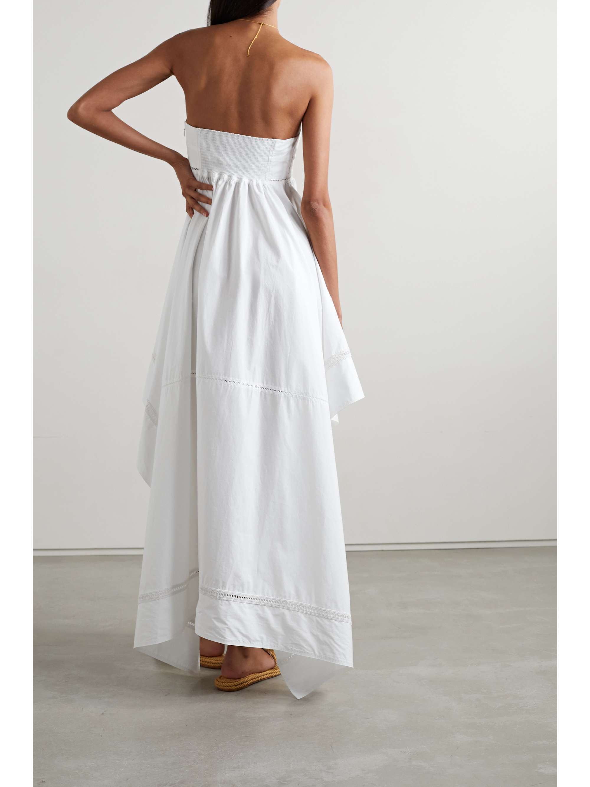 ALÉC Blanca asymmetric crochet-trimmed cotton maxi dress