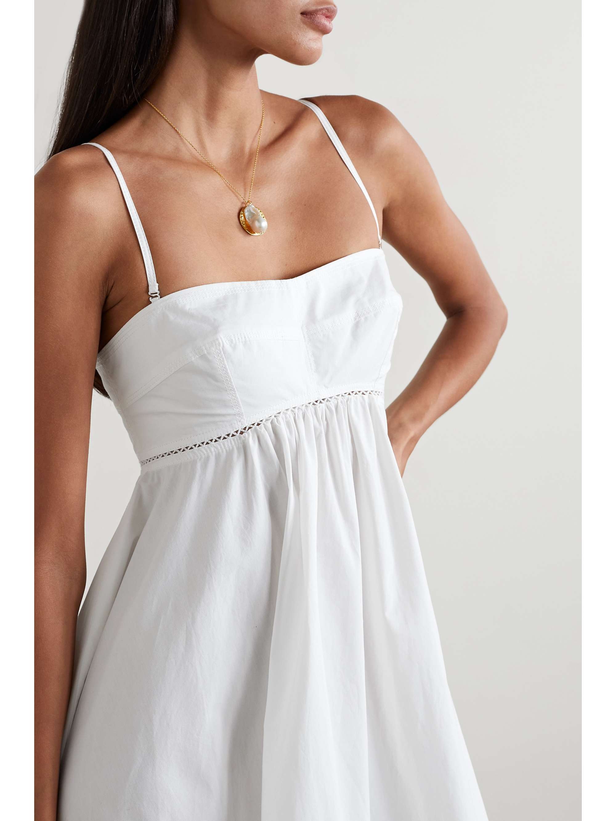 ALÉC Blanca asymmetric crochet-trimmed cotton maxi dress