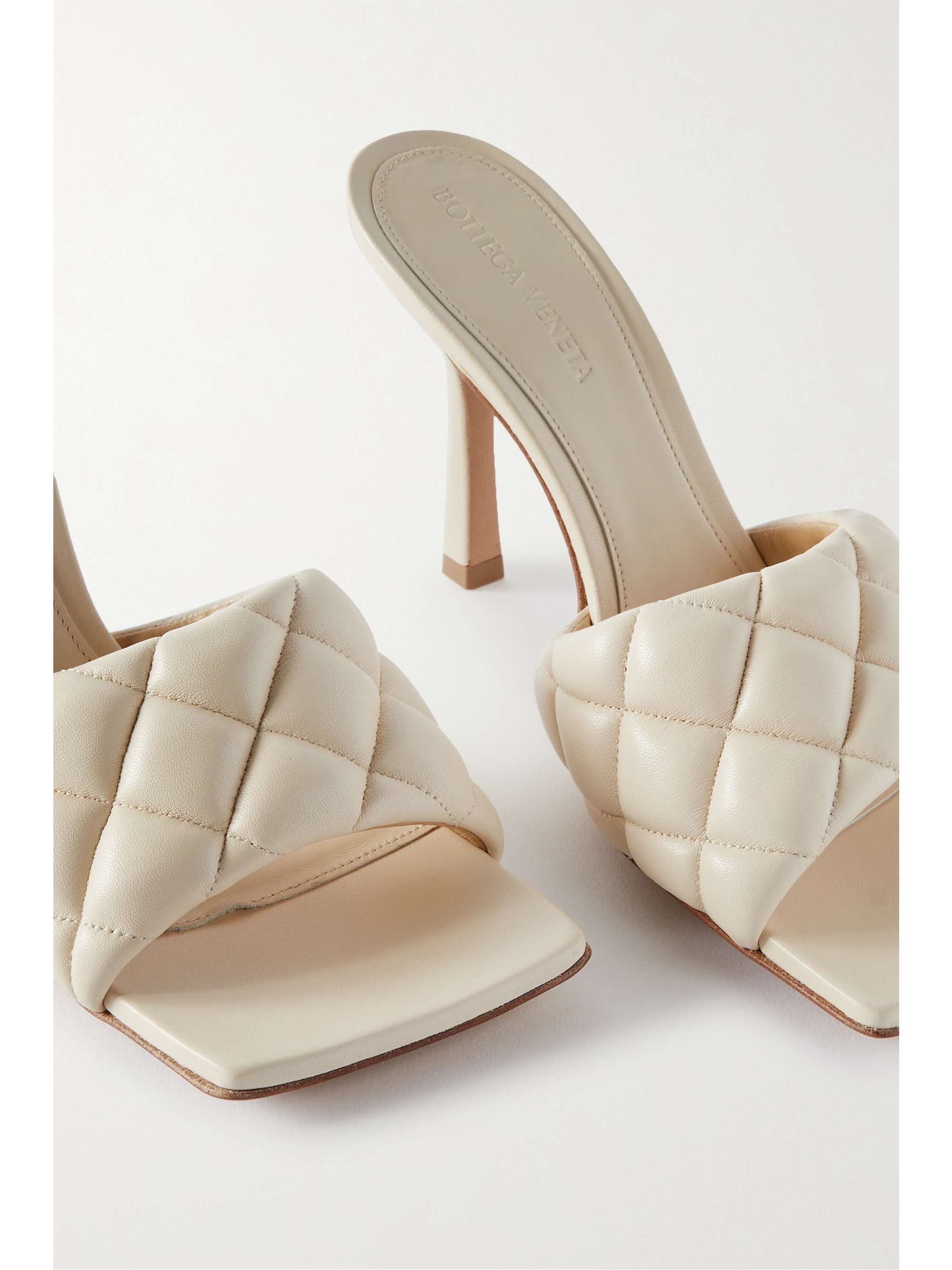 Cream Quilted leather mules | BOTTEGA 