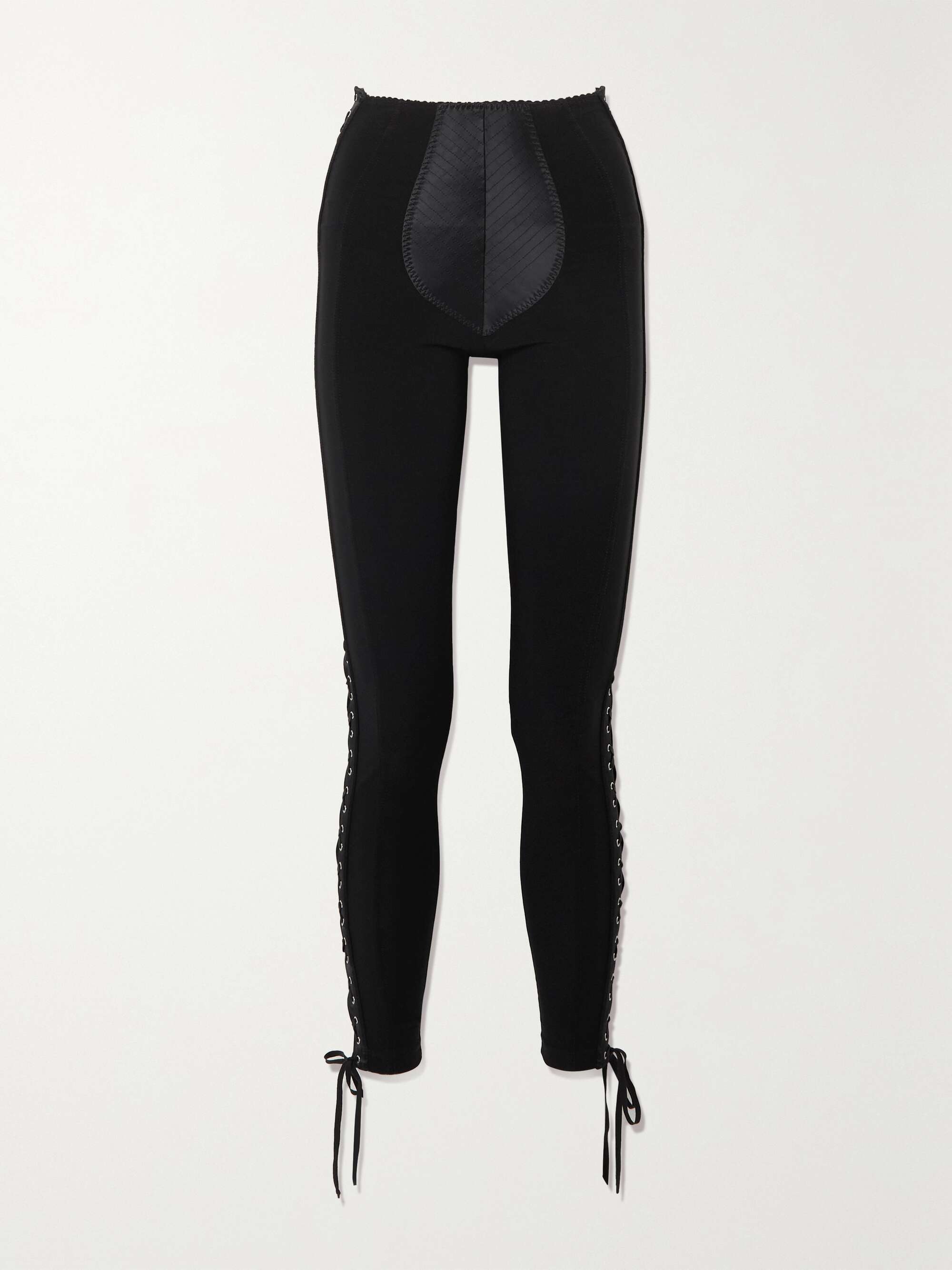 Lotta Volkova lace-up crepe and satin 