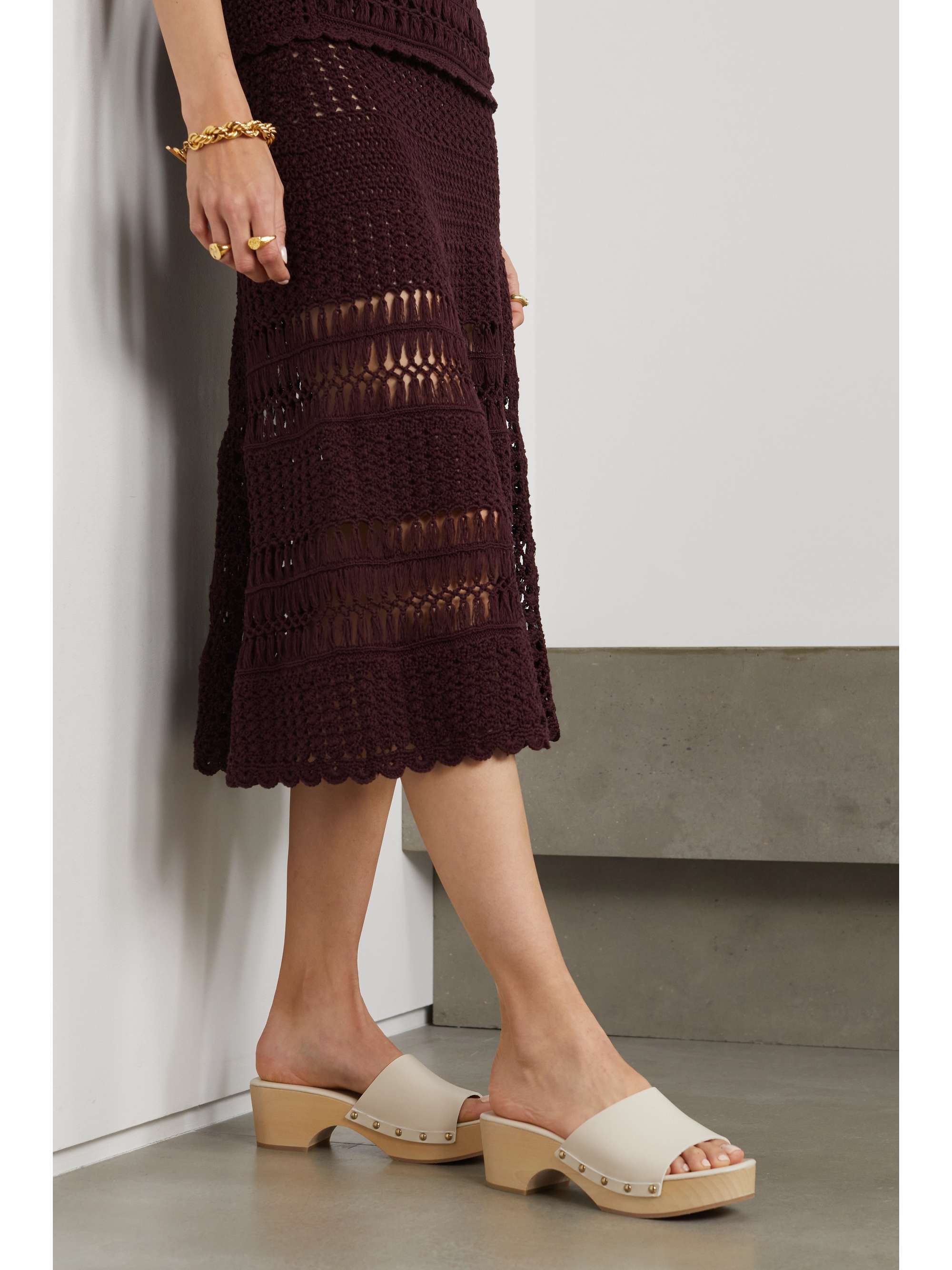 AEYDE Bobbie studded leather platform clogs