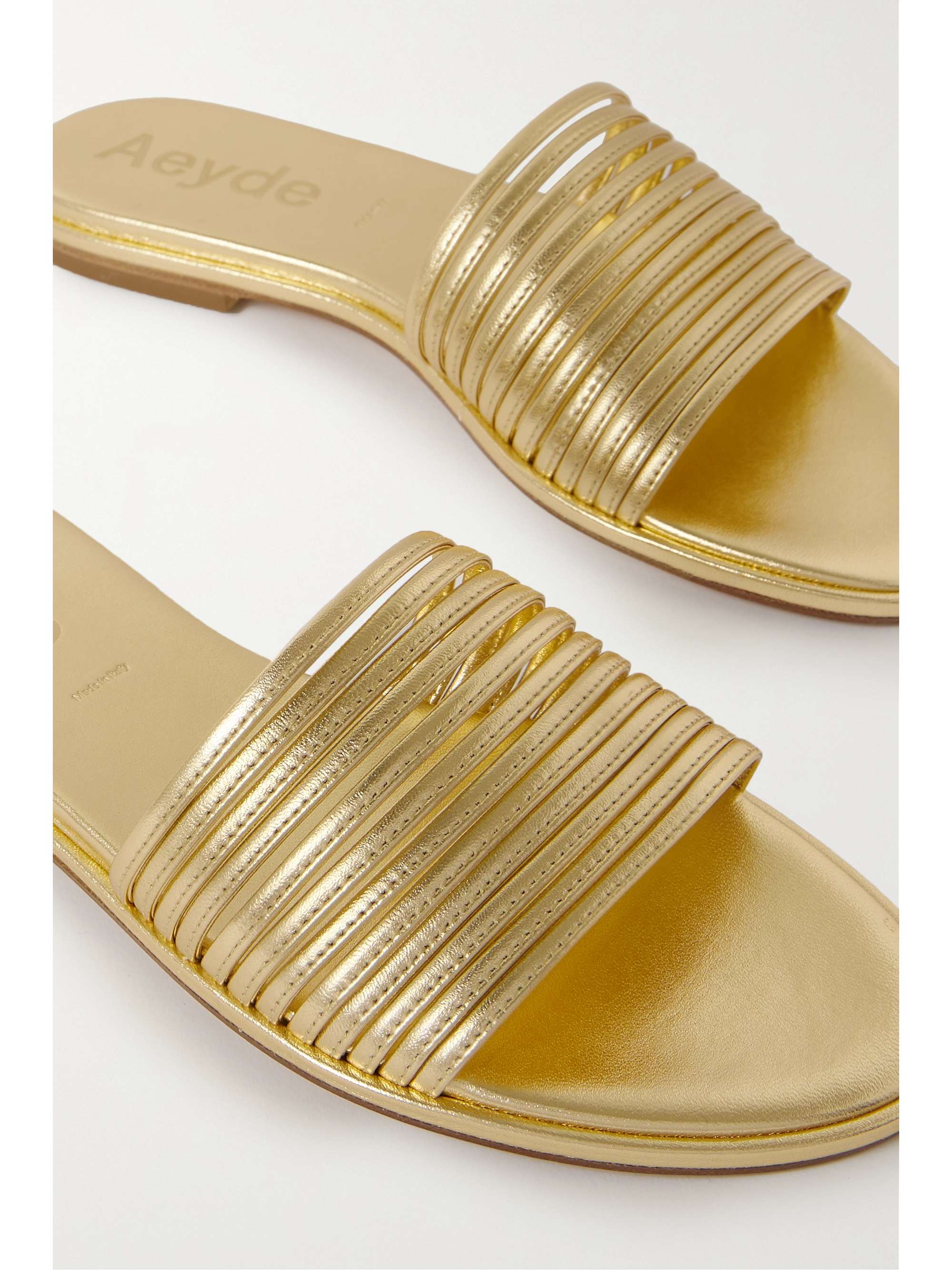 aeyde chrissy leather slides