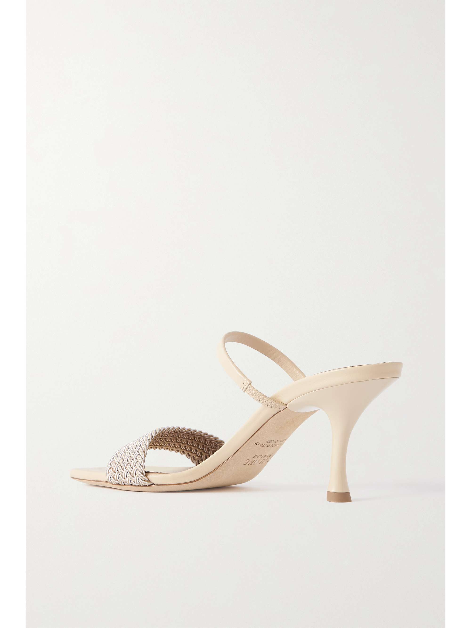 MALONE SOULIERS Frida 70 cord-trimmed leather mules