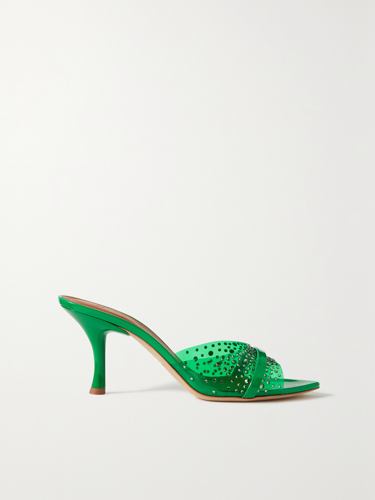 Malone Souliers Julia 70 Embellished Pvc And Patent-leather Mules - Green