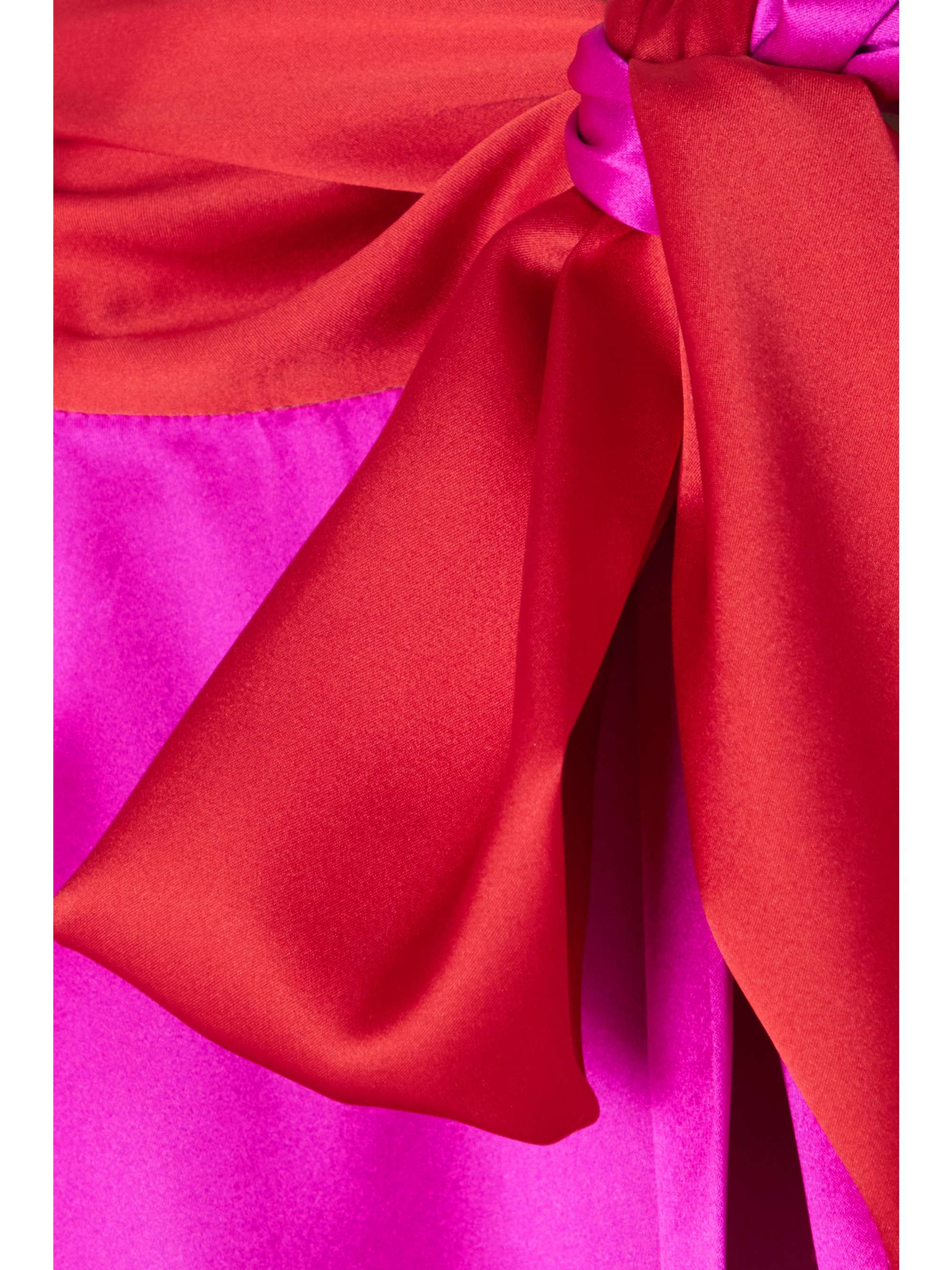 HALPERN Two-tone silk-satin top