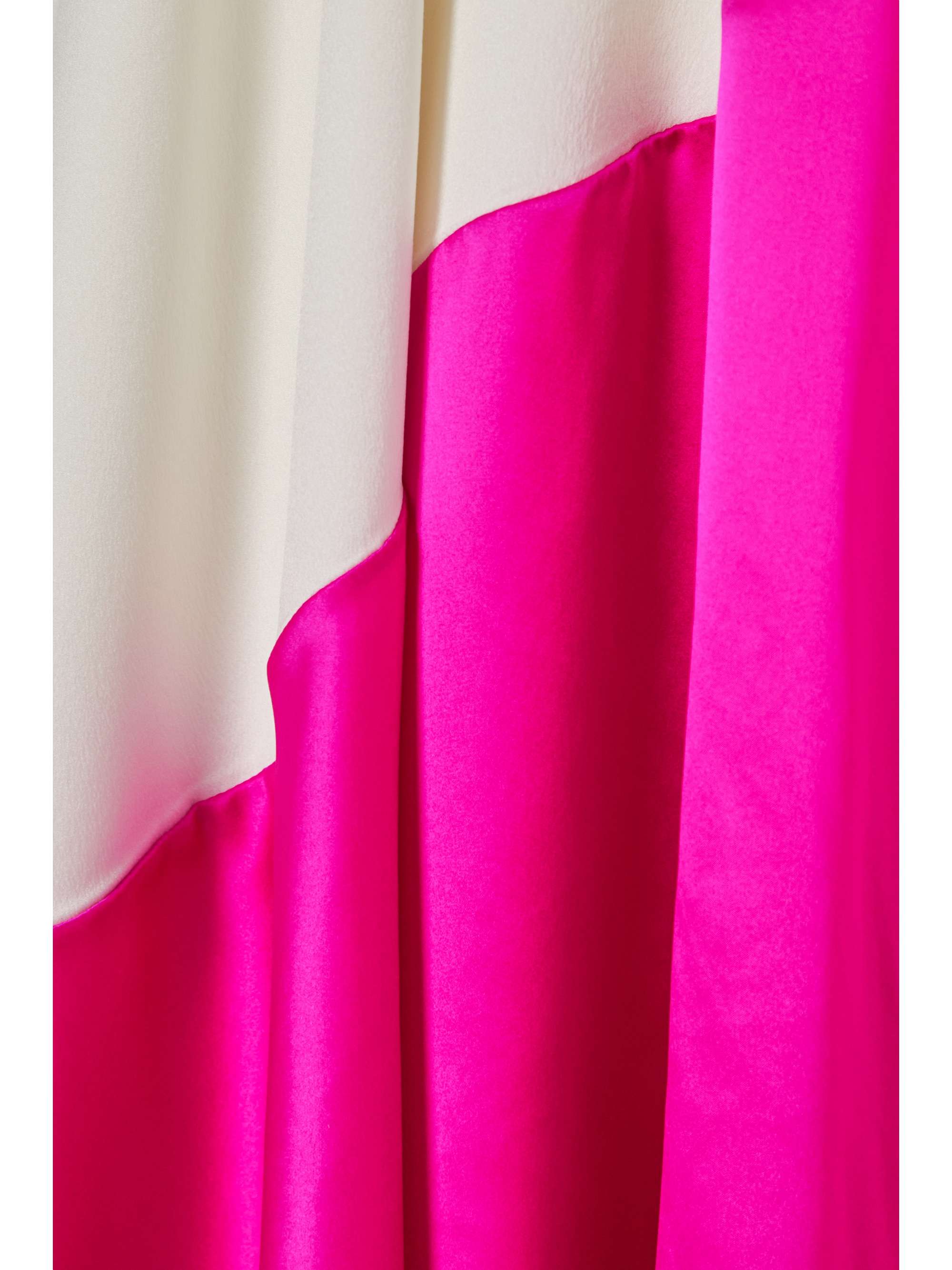 HALPERN Two-tone silk-satin midi skirt