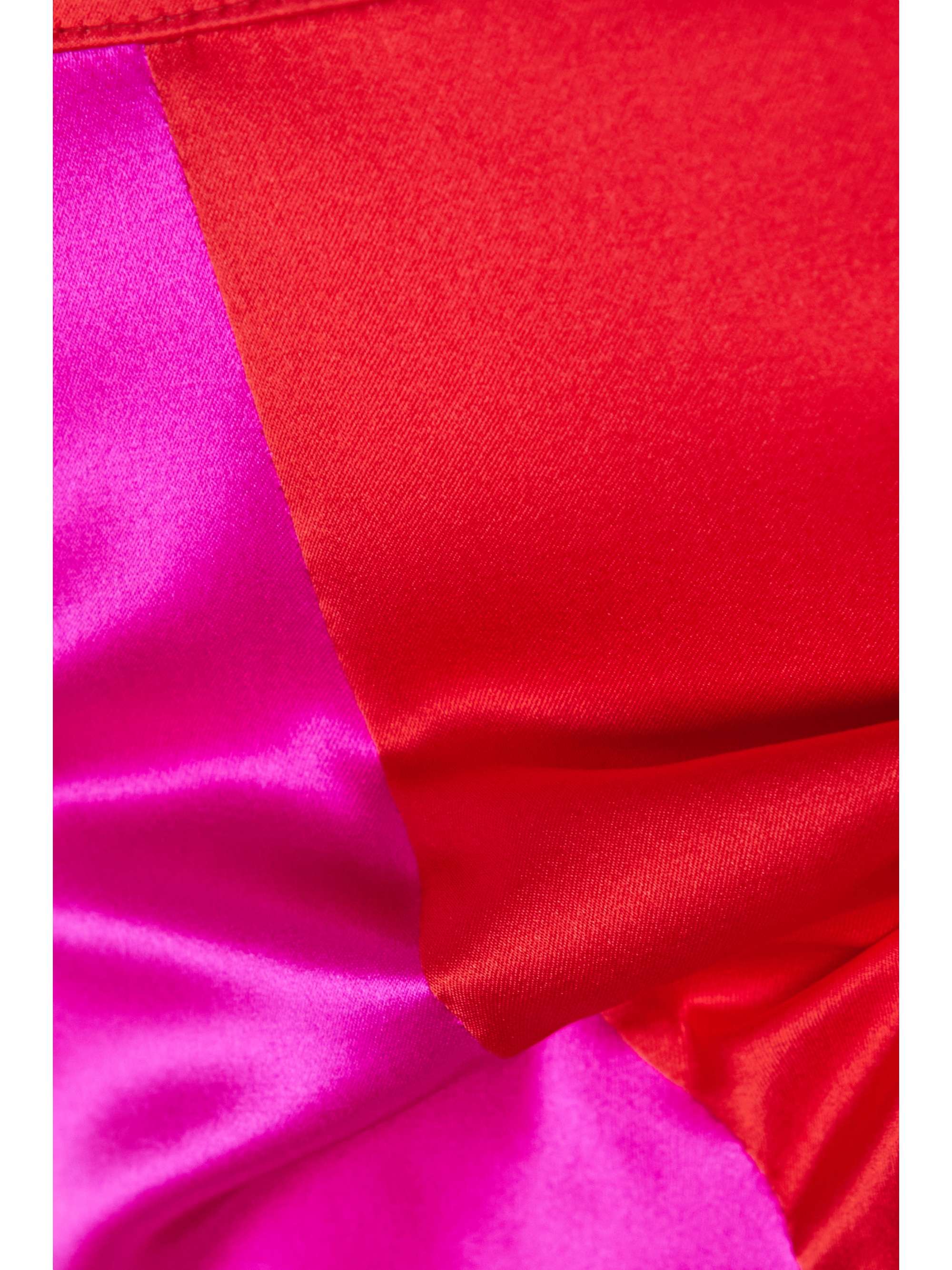 HALPERN Two-tone silk-satin wide-leg pants