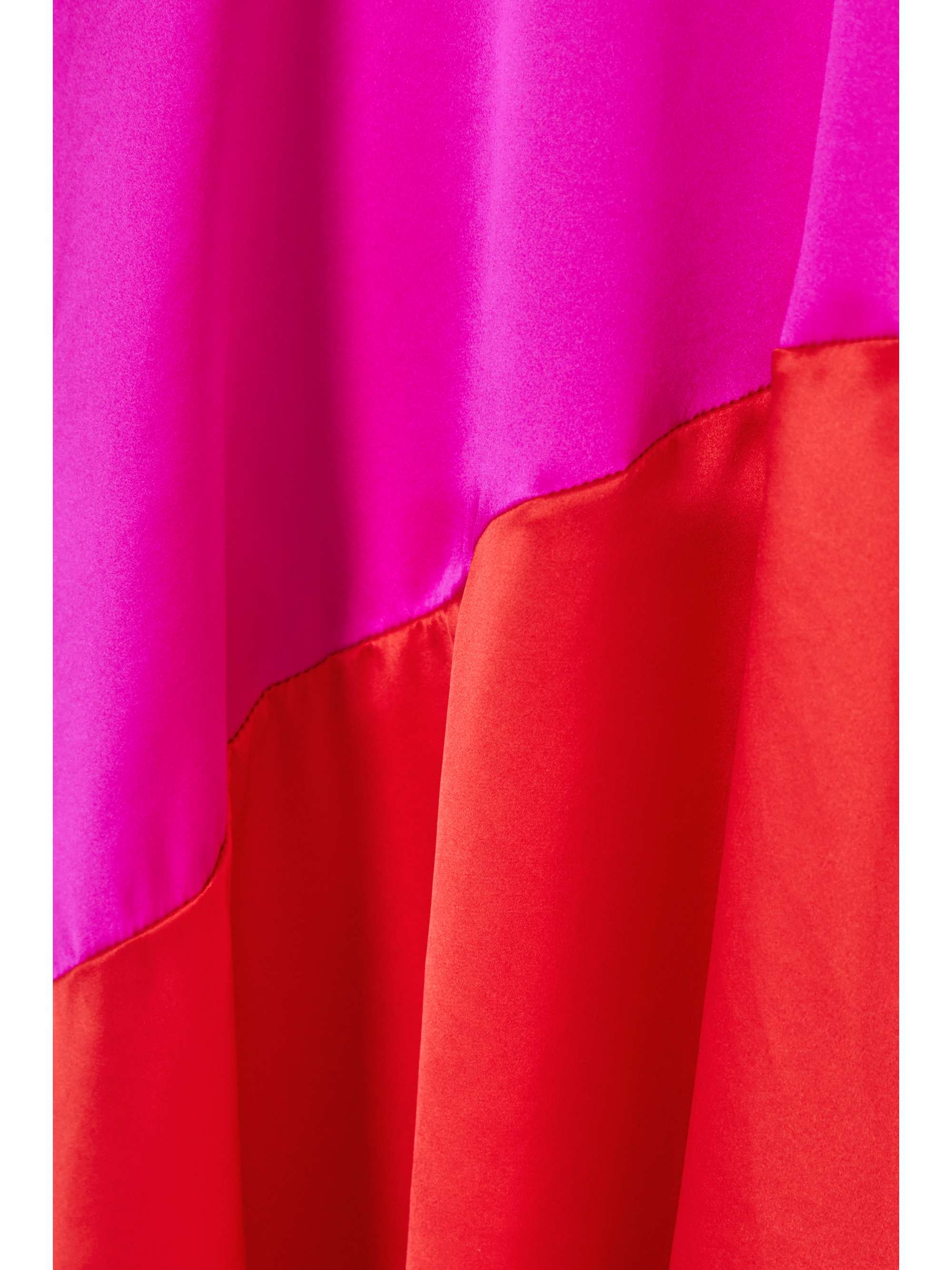HALPERN Two-tone silk-satin midi skirt