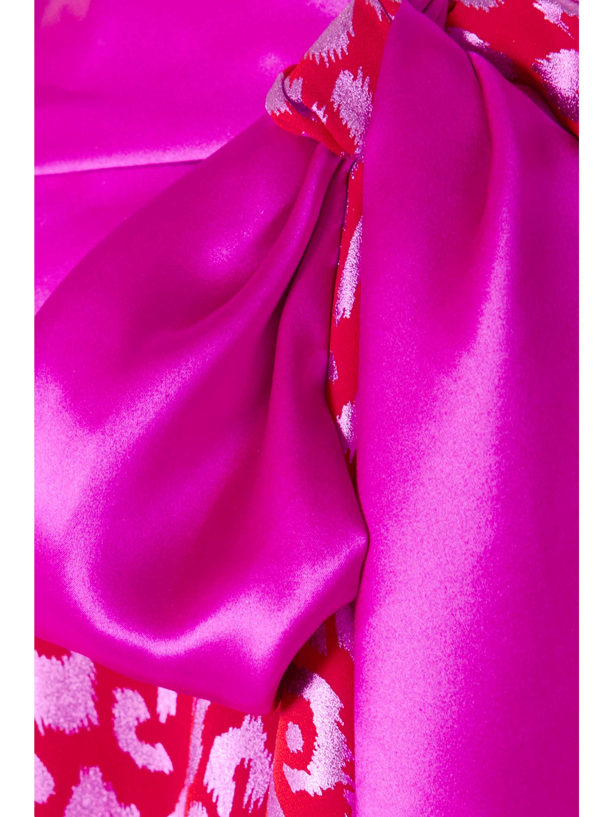 HALPERN Metallic satin-jacquard top
