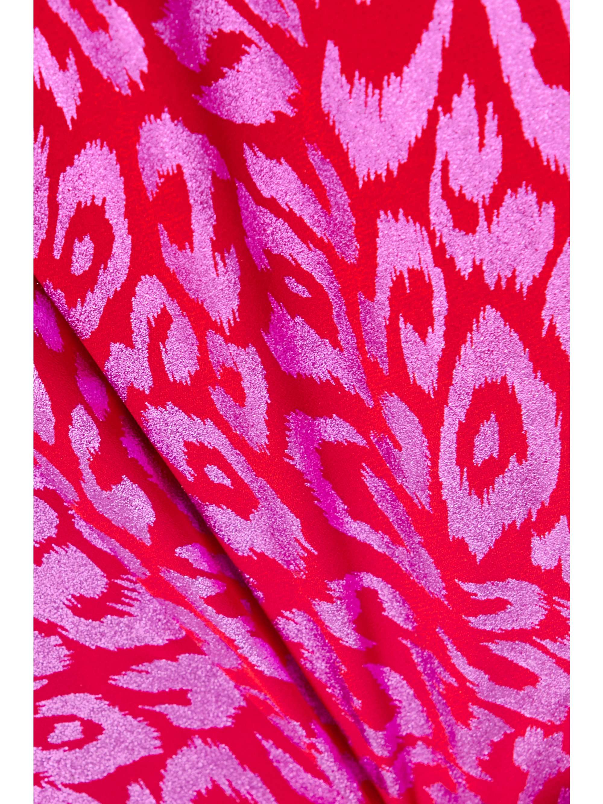 HALPERN Metallic satin-jacquard dress