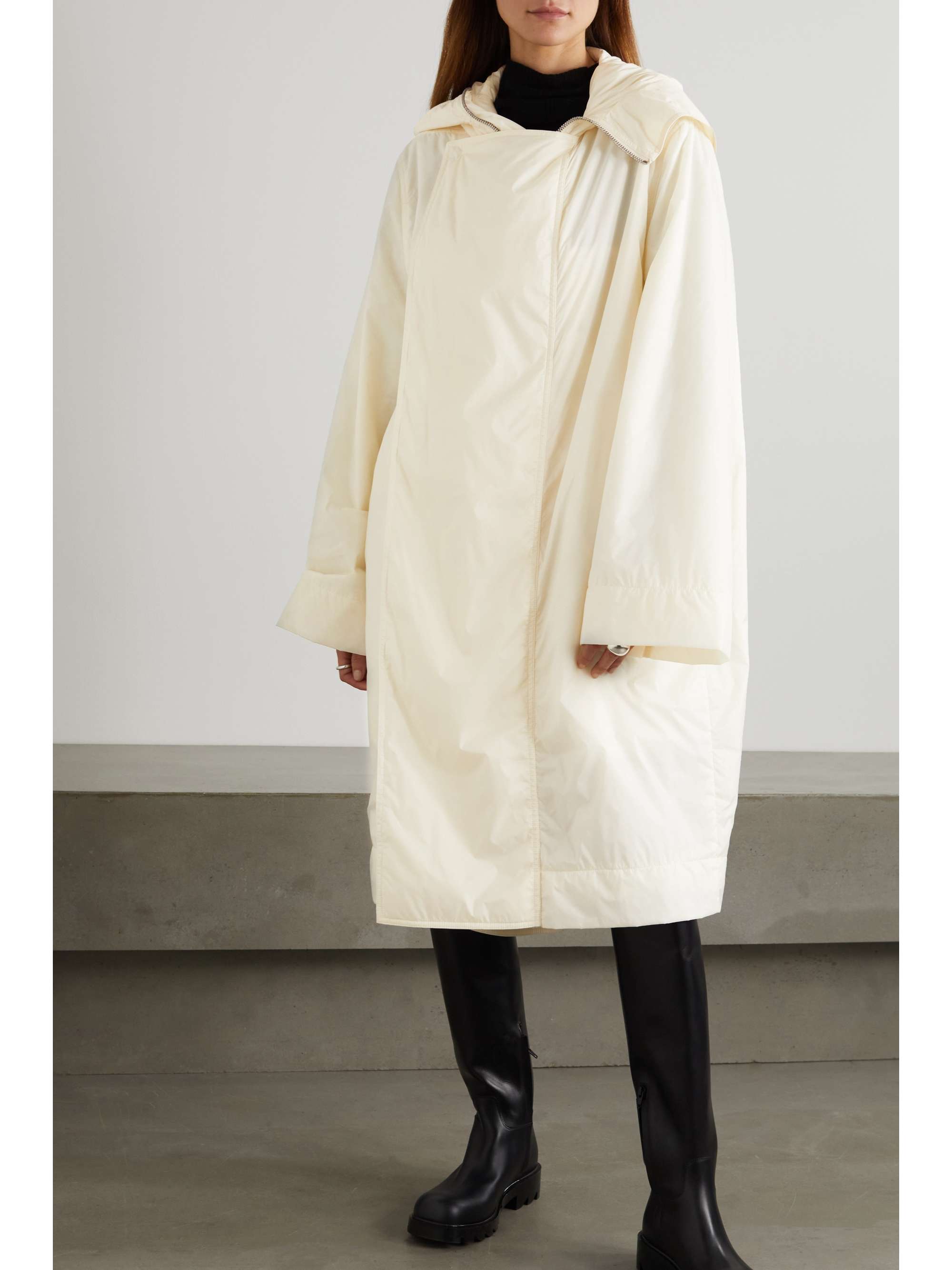 RICK OWENS Sisyparka oversized hooded padded recycled shell coat | NET ...