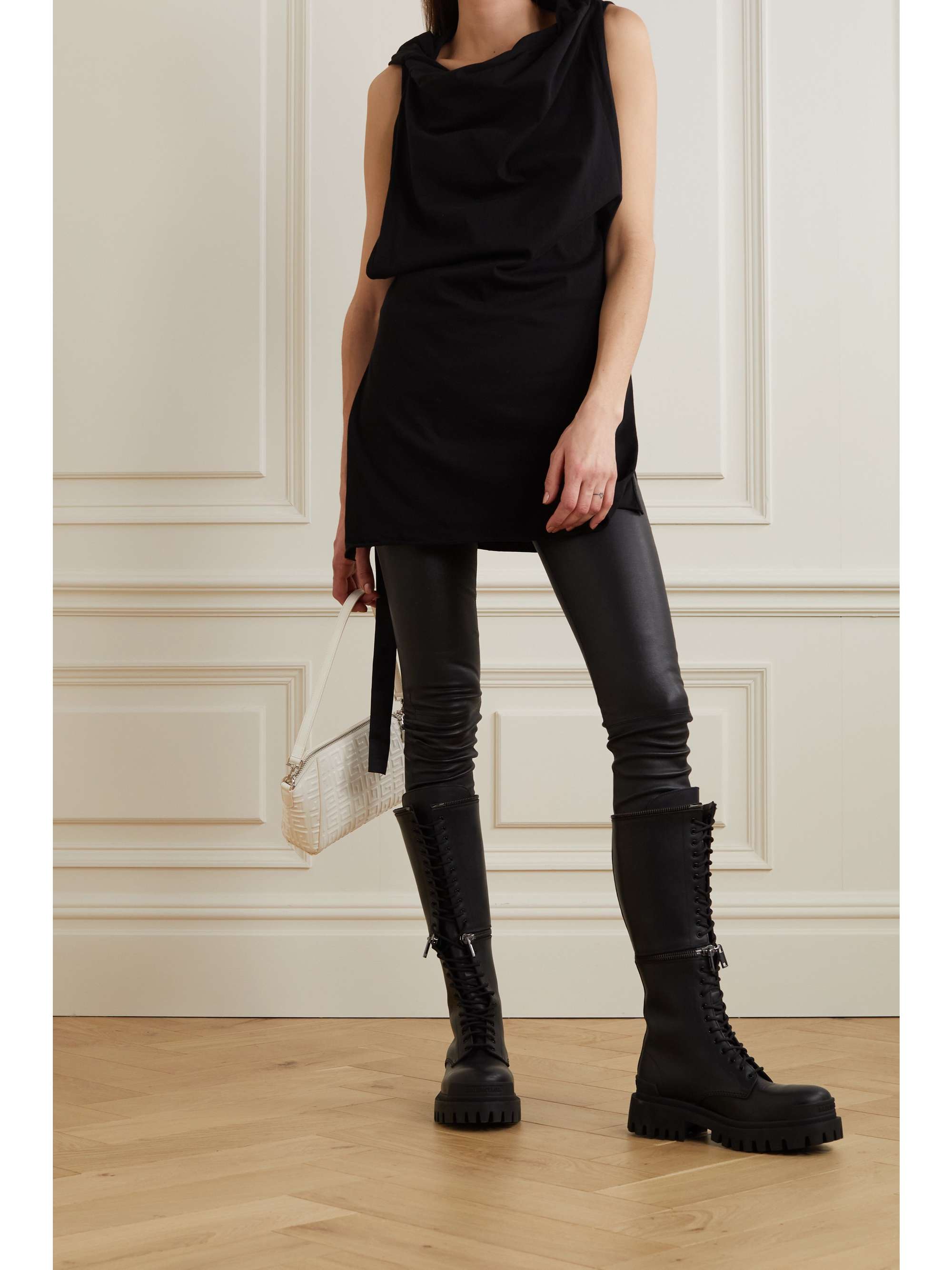 RICK OWENS Draped organic cotton-jersey tunic