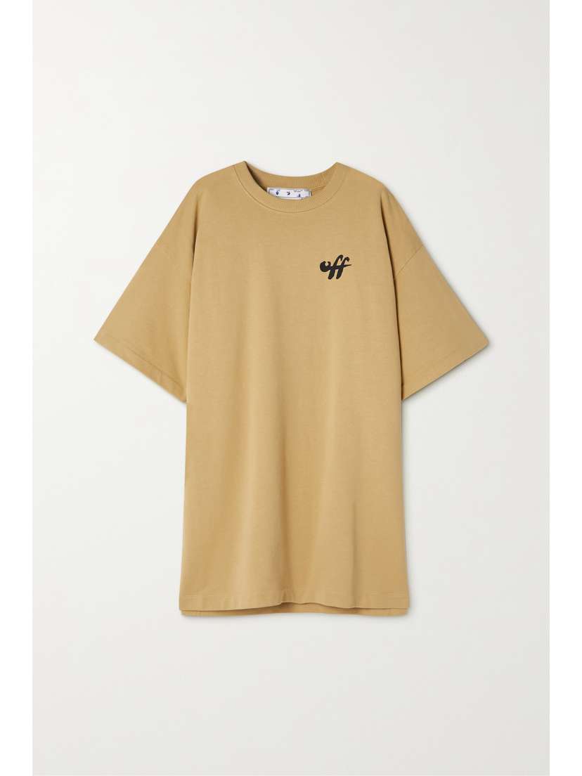 Off-White Oversized Printed Cotton-jersey Mini Dress