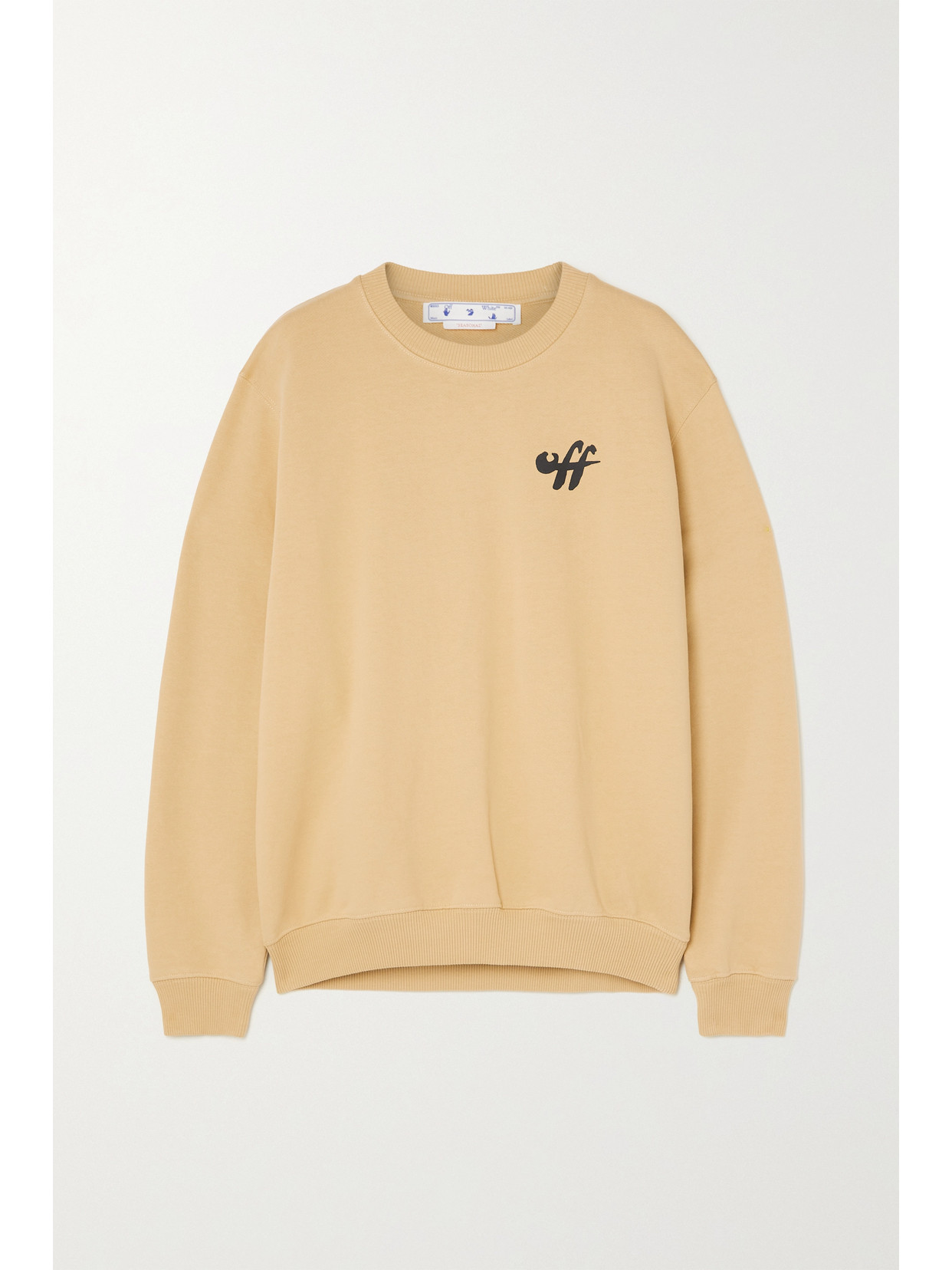 Off-white Zebra Arrows Cotton Logo Graphic Sweatshirt In Brown