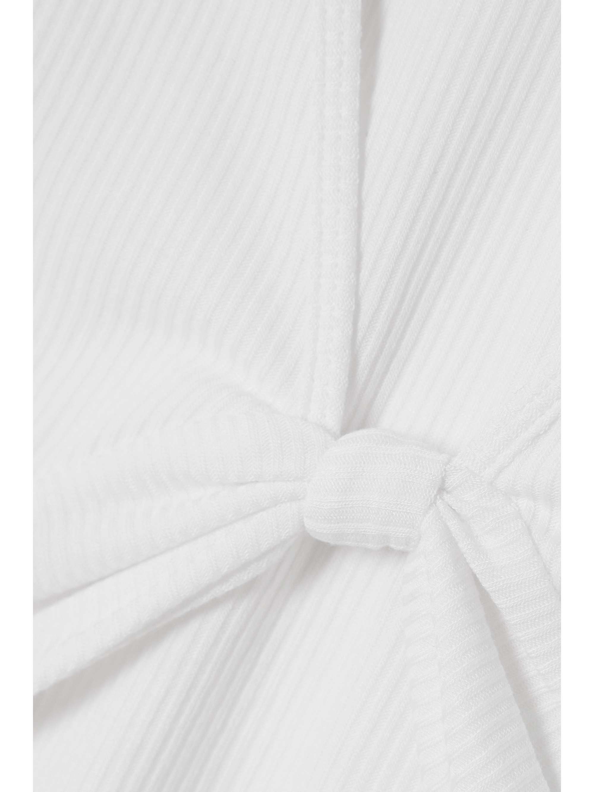ALO YOGA Cropped knotted ribbed stretch-modal top