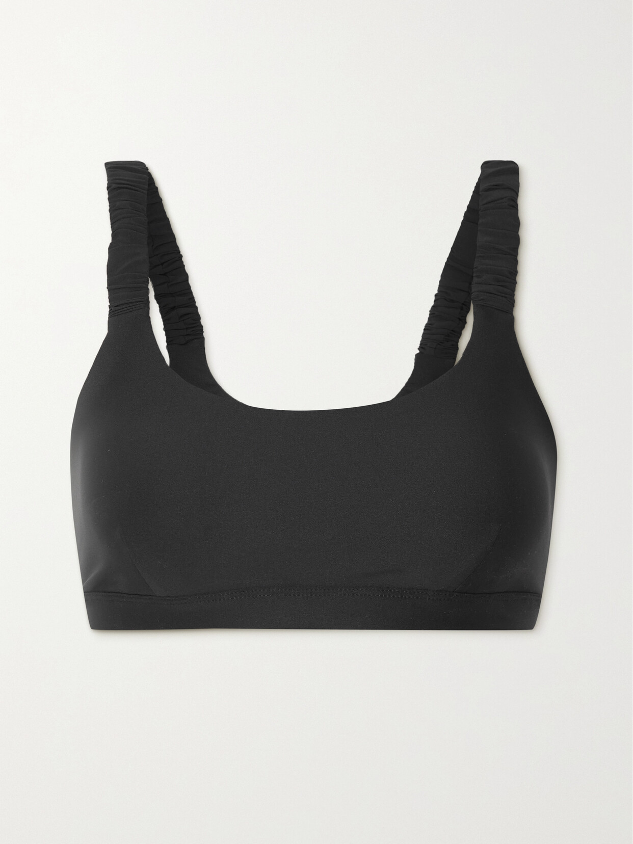 Alo Yoga - Airlift Charmer Ruched Stretch Sports Bra - Black