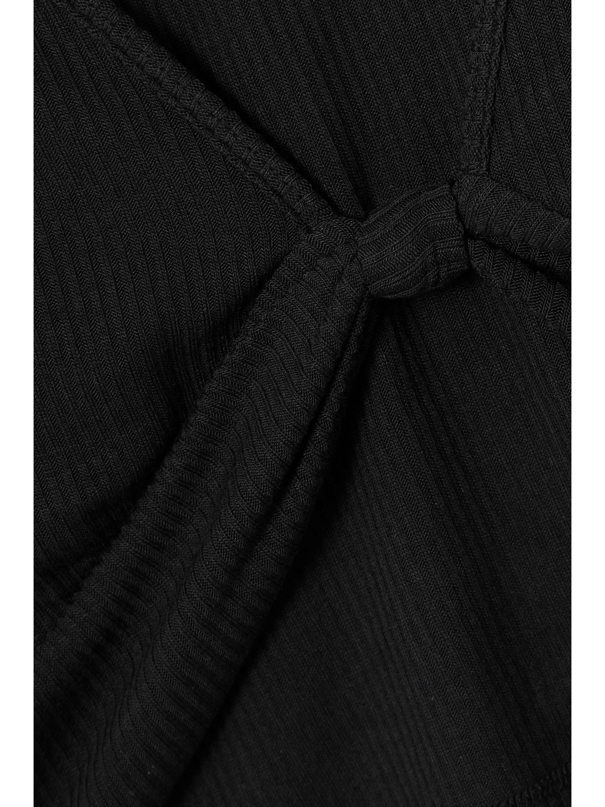 ALO YOGA Cropped knotted ribbed stretch-modal top