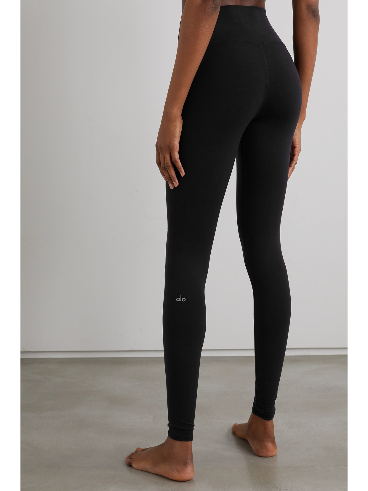 Shop Alo Yoga Airbrush Stretch Leggings In Black