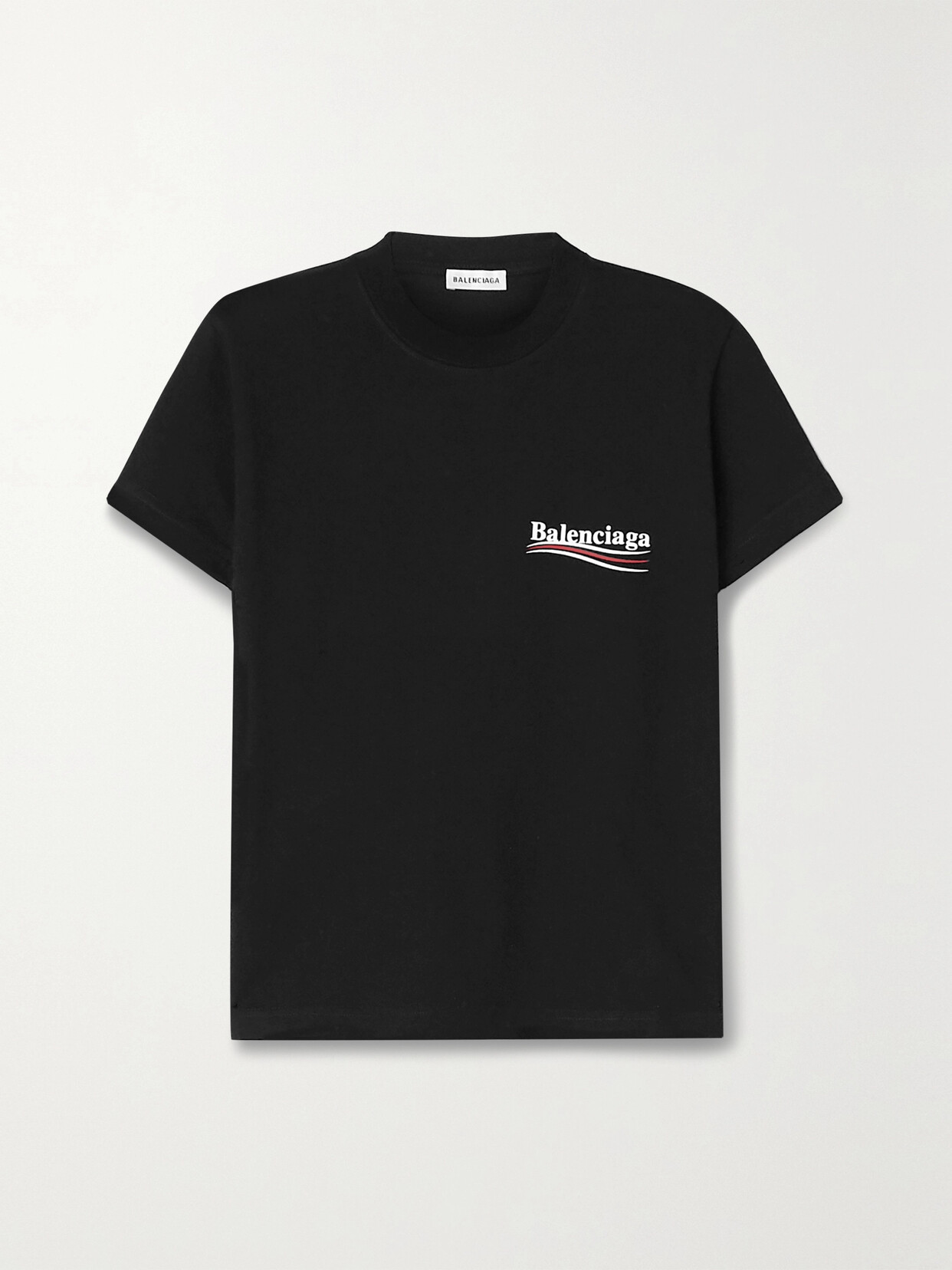 Balenciaga Printed Cotton-jersey T-shirt - Black
