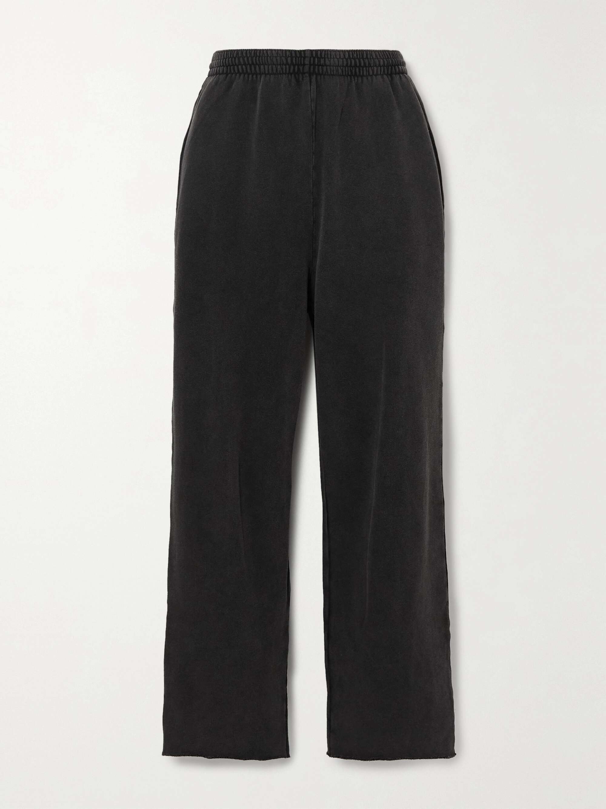 BALENCIAGA Cropped cotton-jersey track pants | NET-A-PORTER