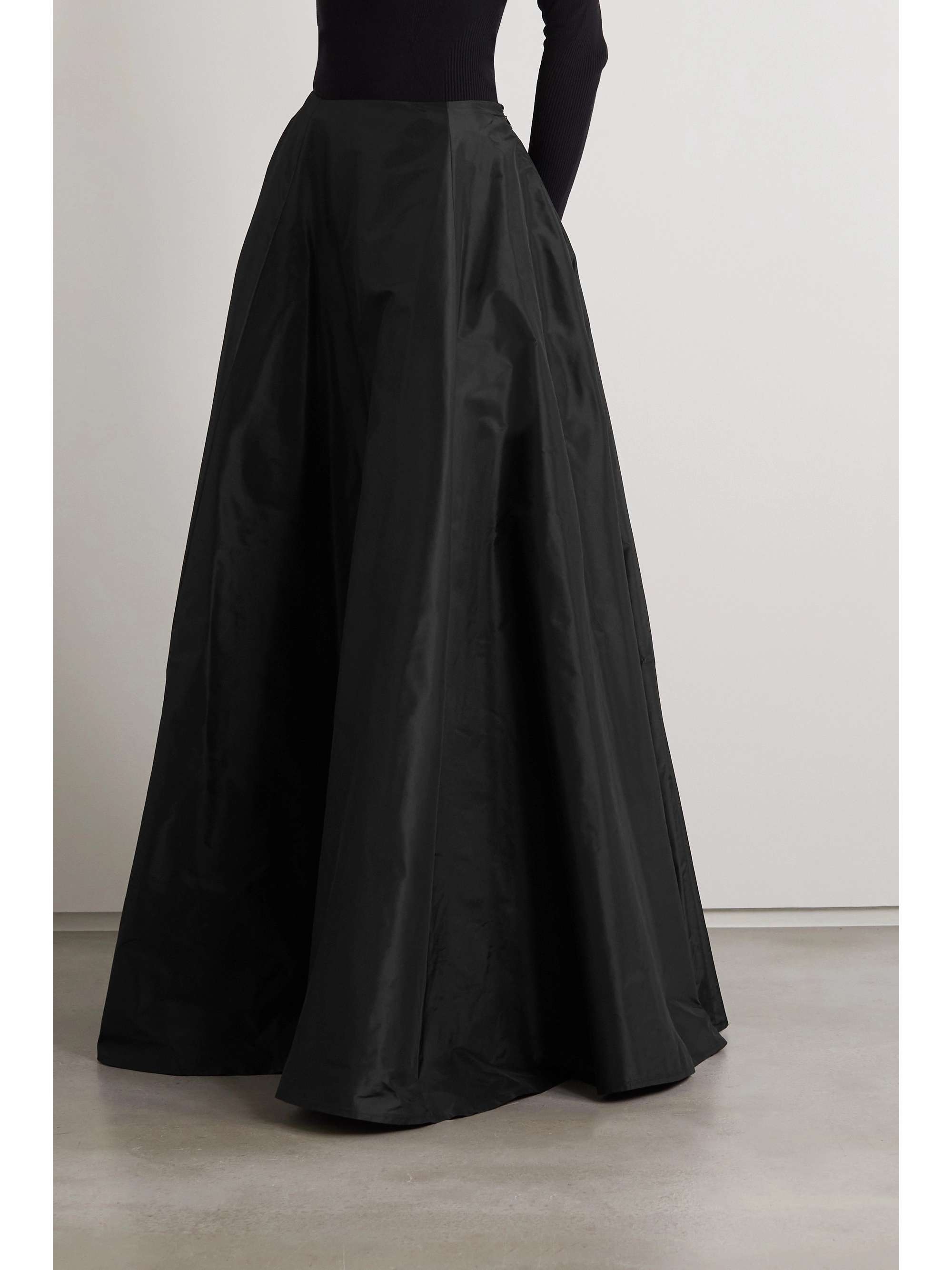 Black Pleated silktaffeta maxi skirt BALENCIAGA NETAPORTER