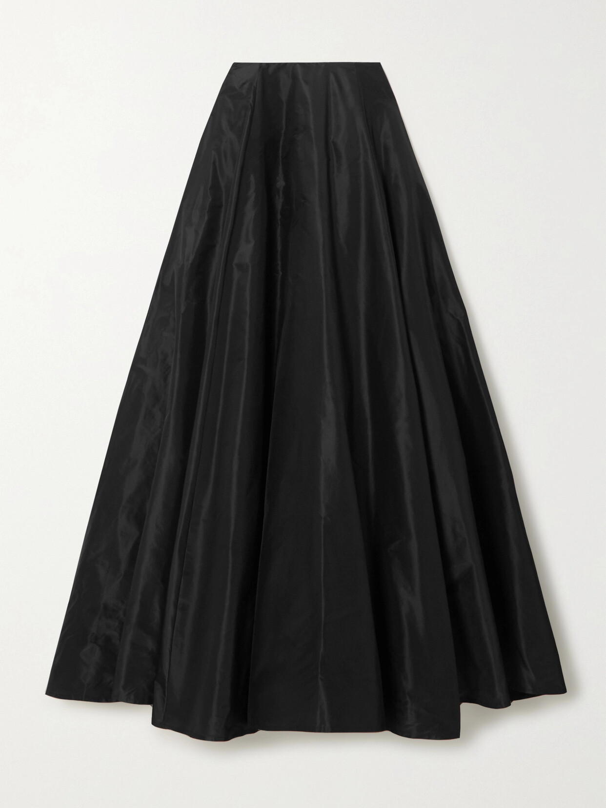 Shop Balenciaga Pleated Silk-taffeta Maxi Skirt In Black