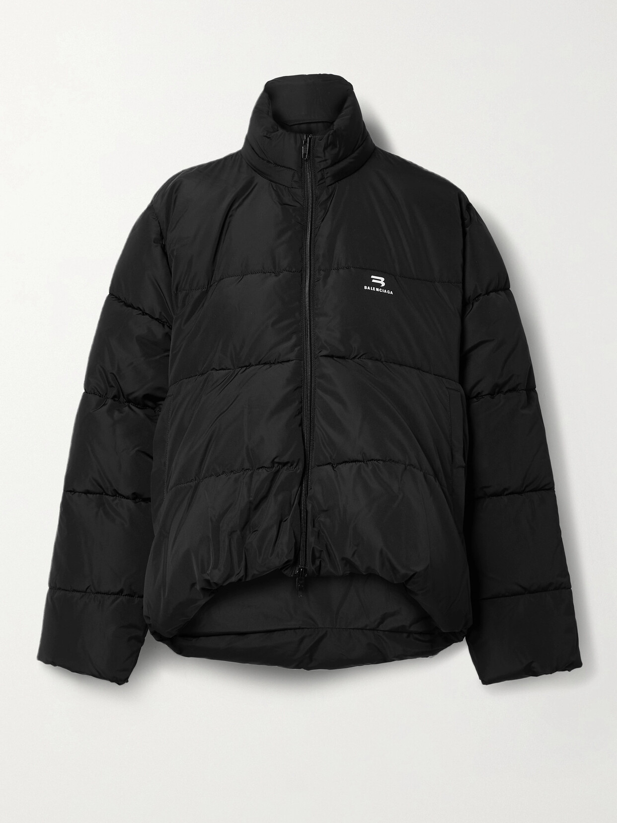 Shop Balenciaga Oversized Quilted Shell Jacket In Black