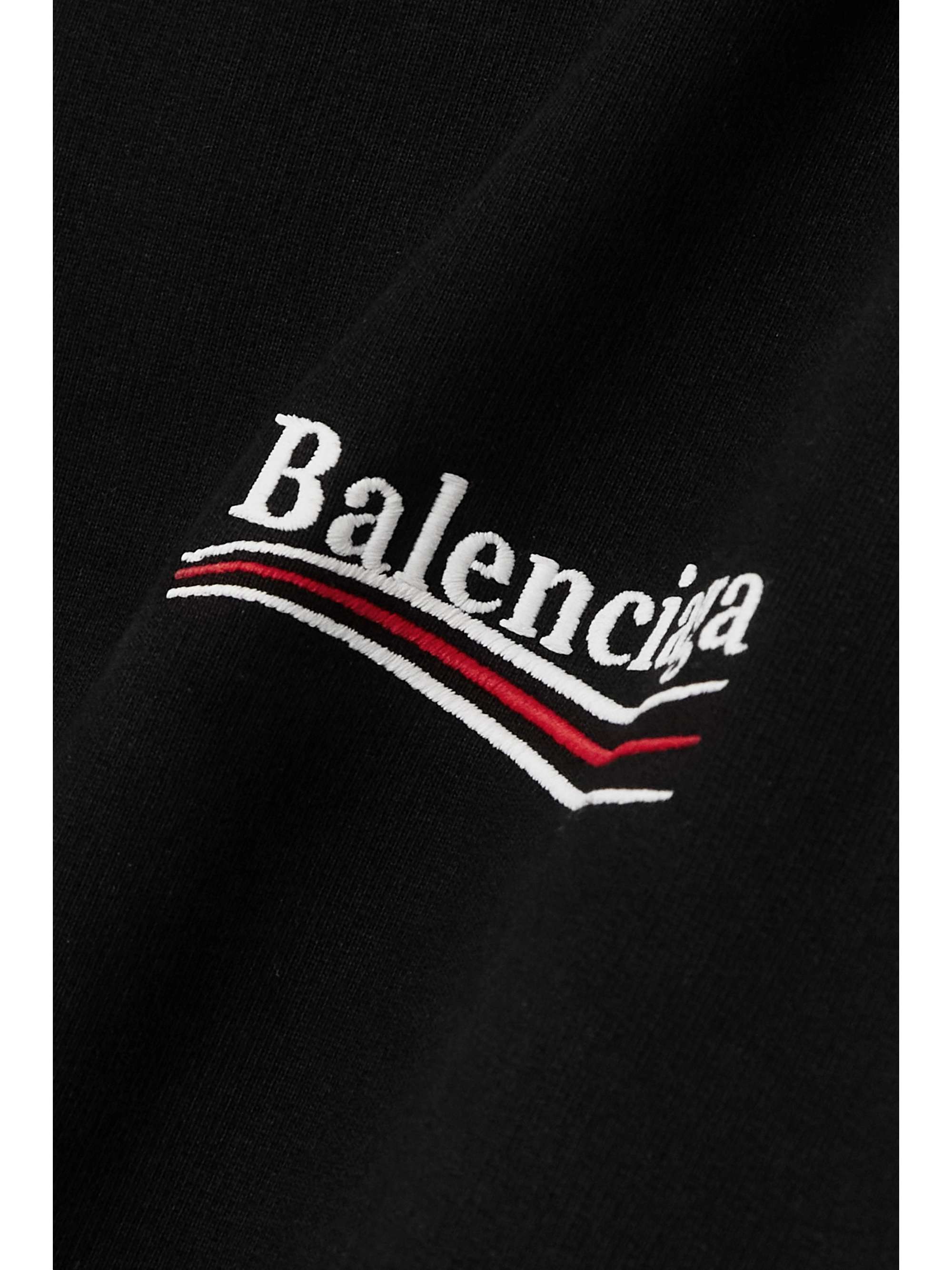 BALENCIAGA Embroidered printed cotton-jersey hoodie
